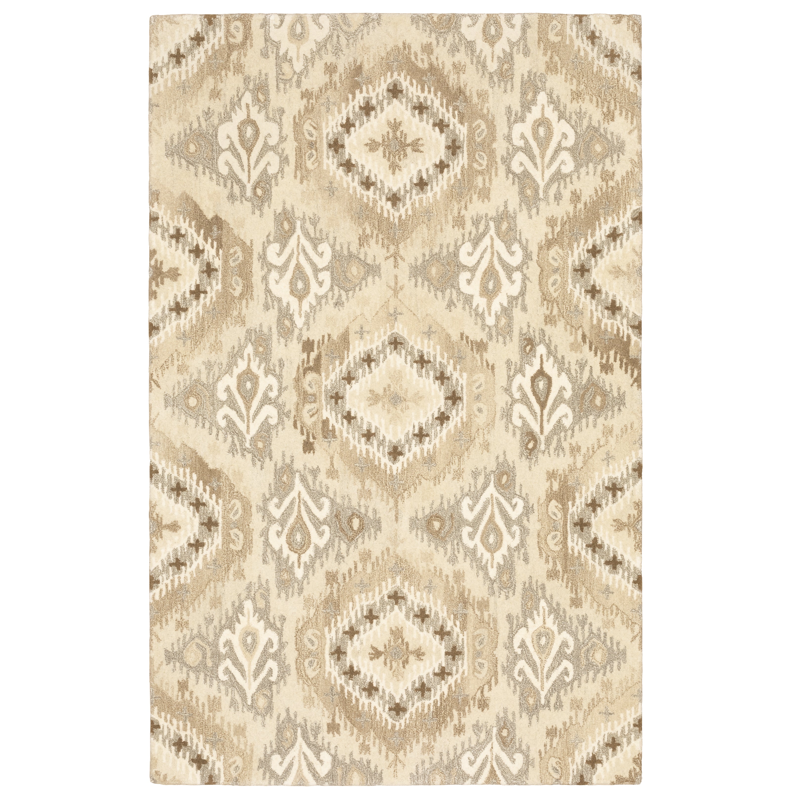 Anastasia 68003 Beige/Ivory Area Rug, handmade beige ivory wool area rug with refined traditional woven textile-inspired design.