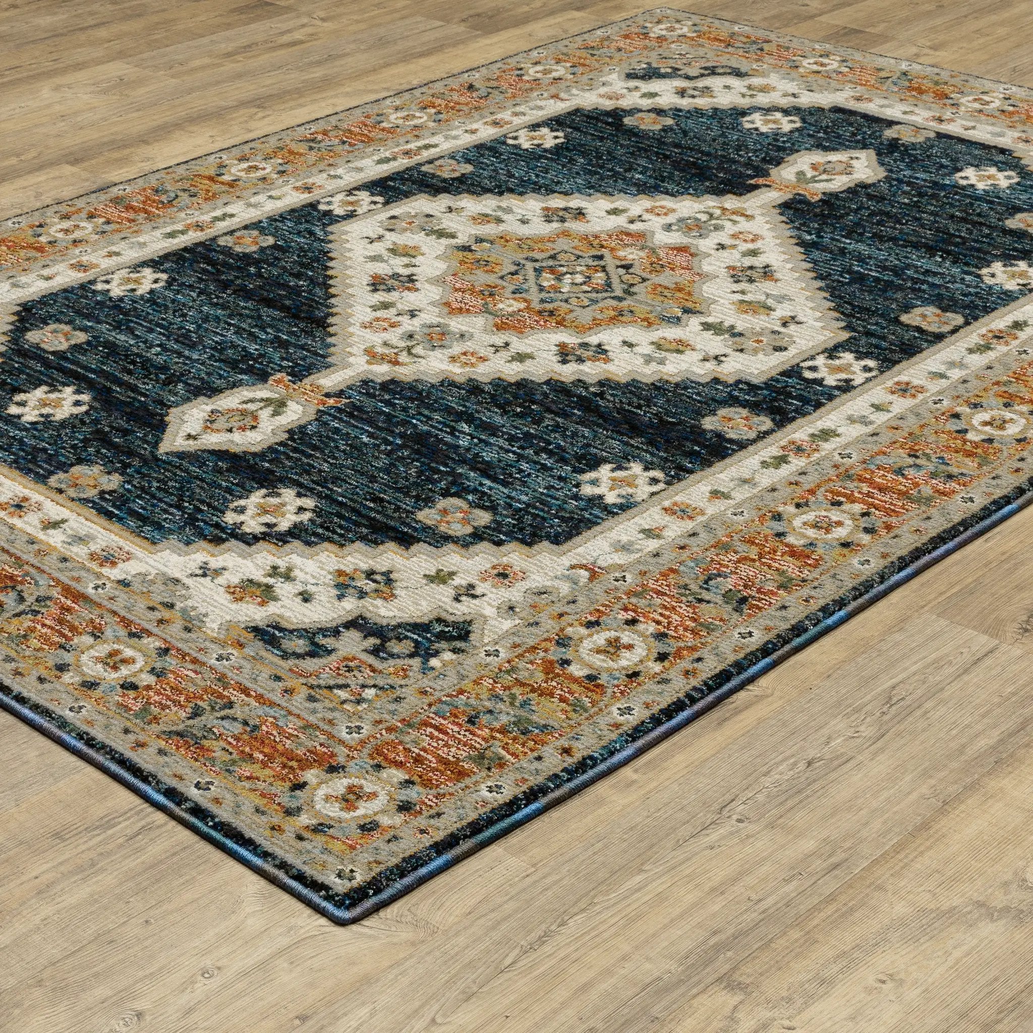 Andorra 2281E Blue/ Orange Area Rug by Oriental Weavers