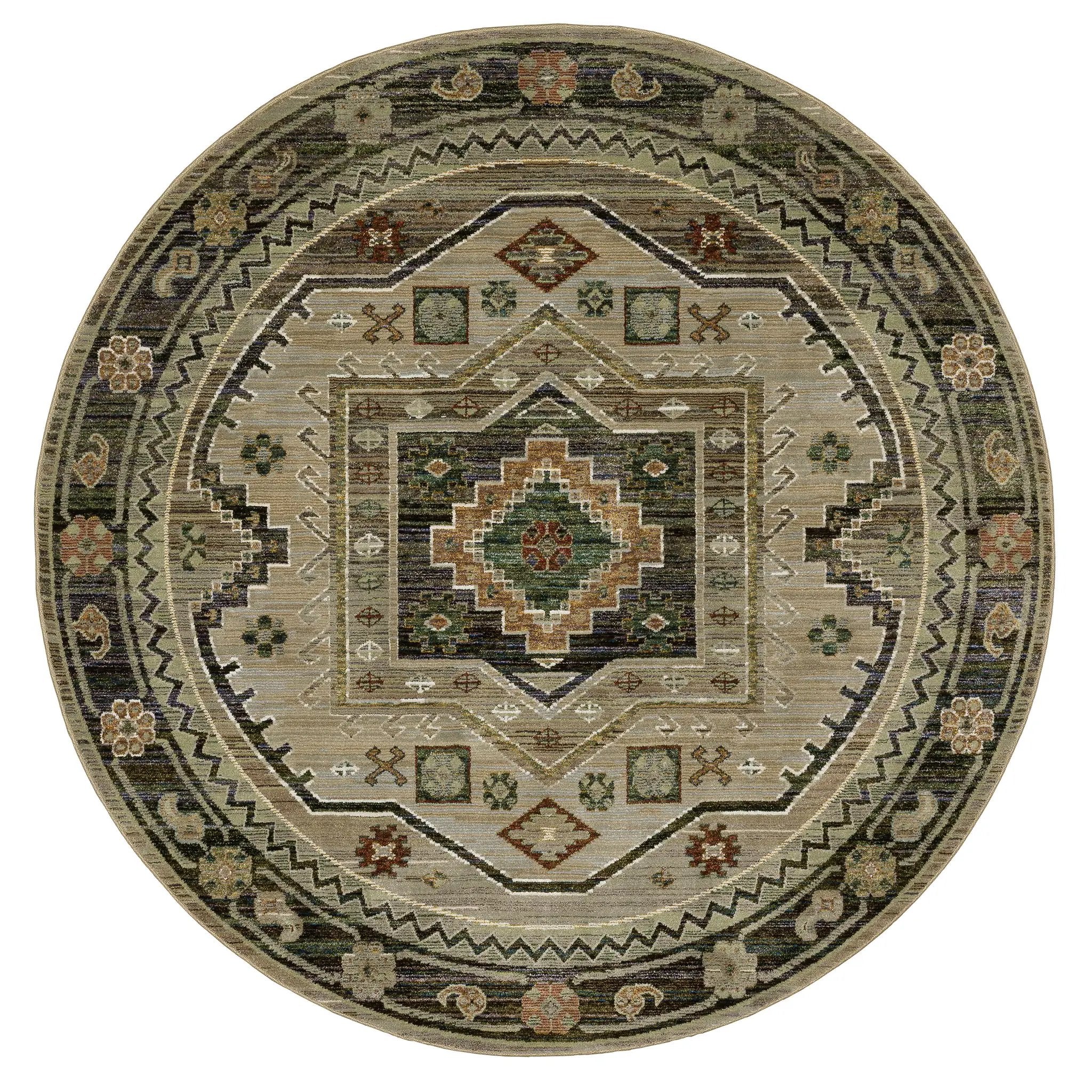Andorra 2442D Grey/ Green Area Rug by Oriental Weavers