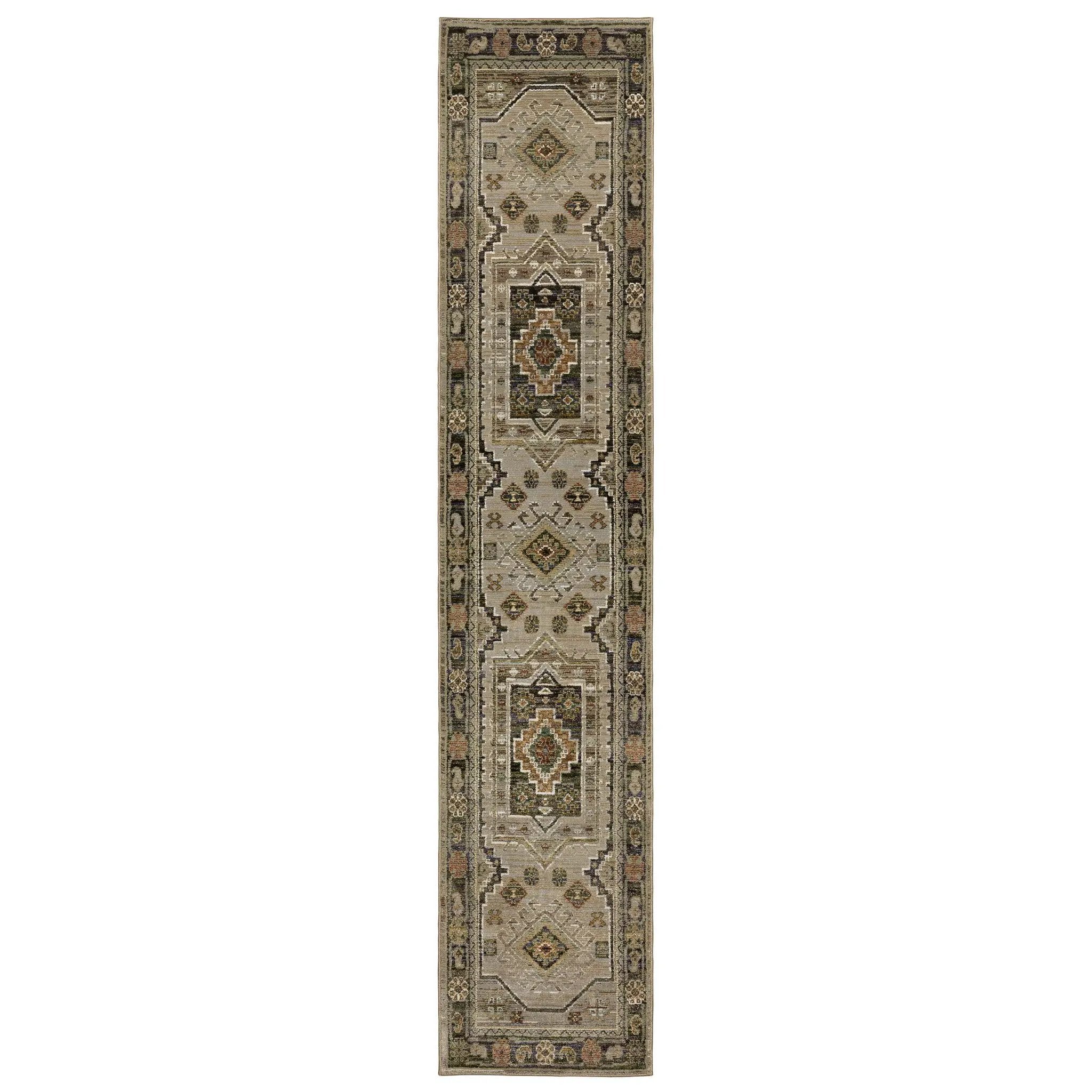 Andorra 2442D Grey/ Green Area Rug by Oriental Weavers