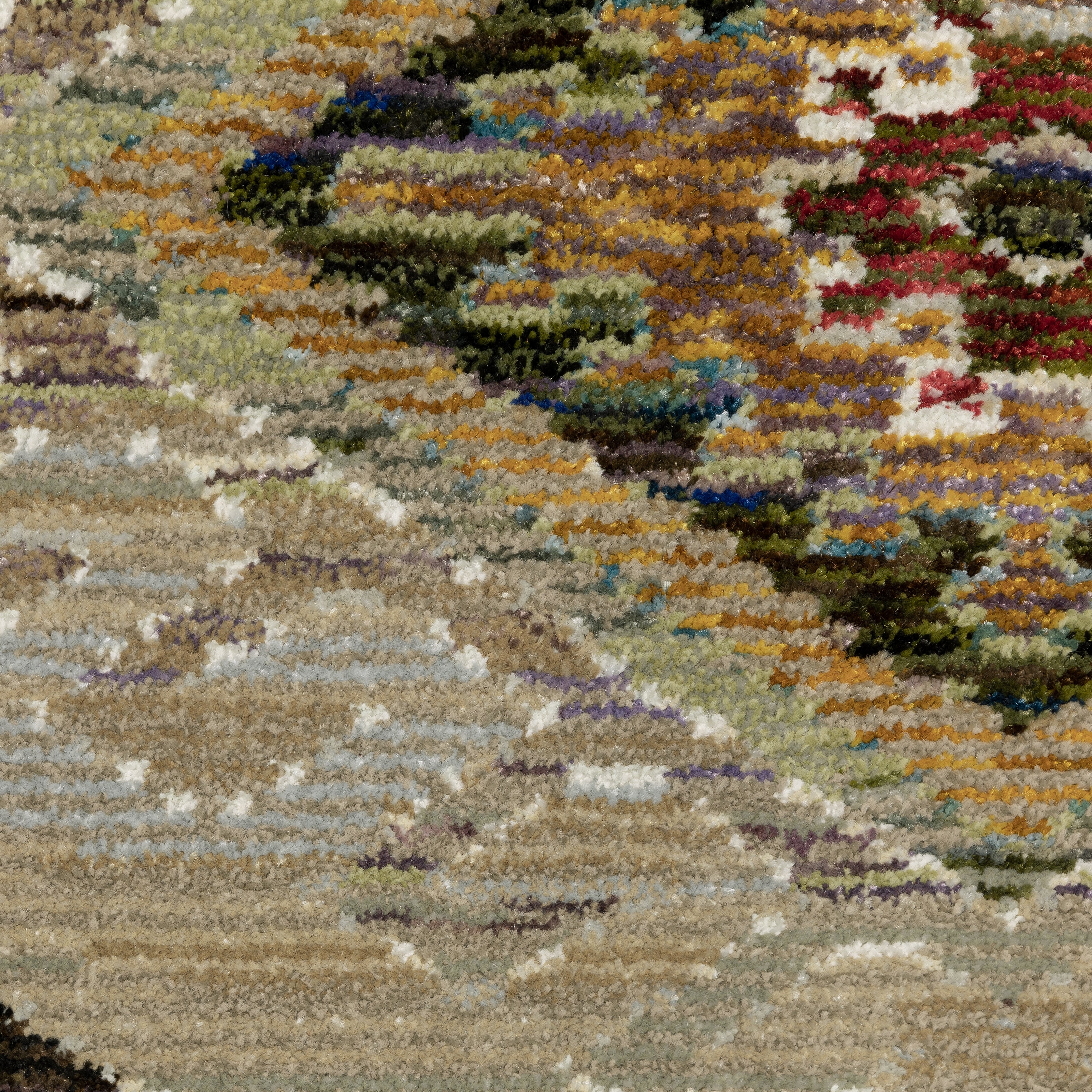 Andorra 2442D Grey/Green Area Rug, grey green modern traditional area rug with vintage-inspired pattern and plush dense pile.