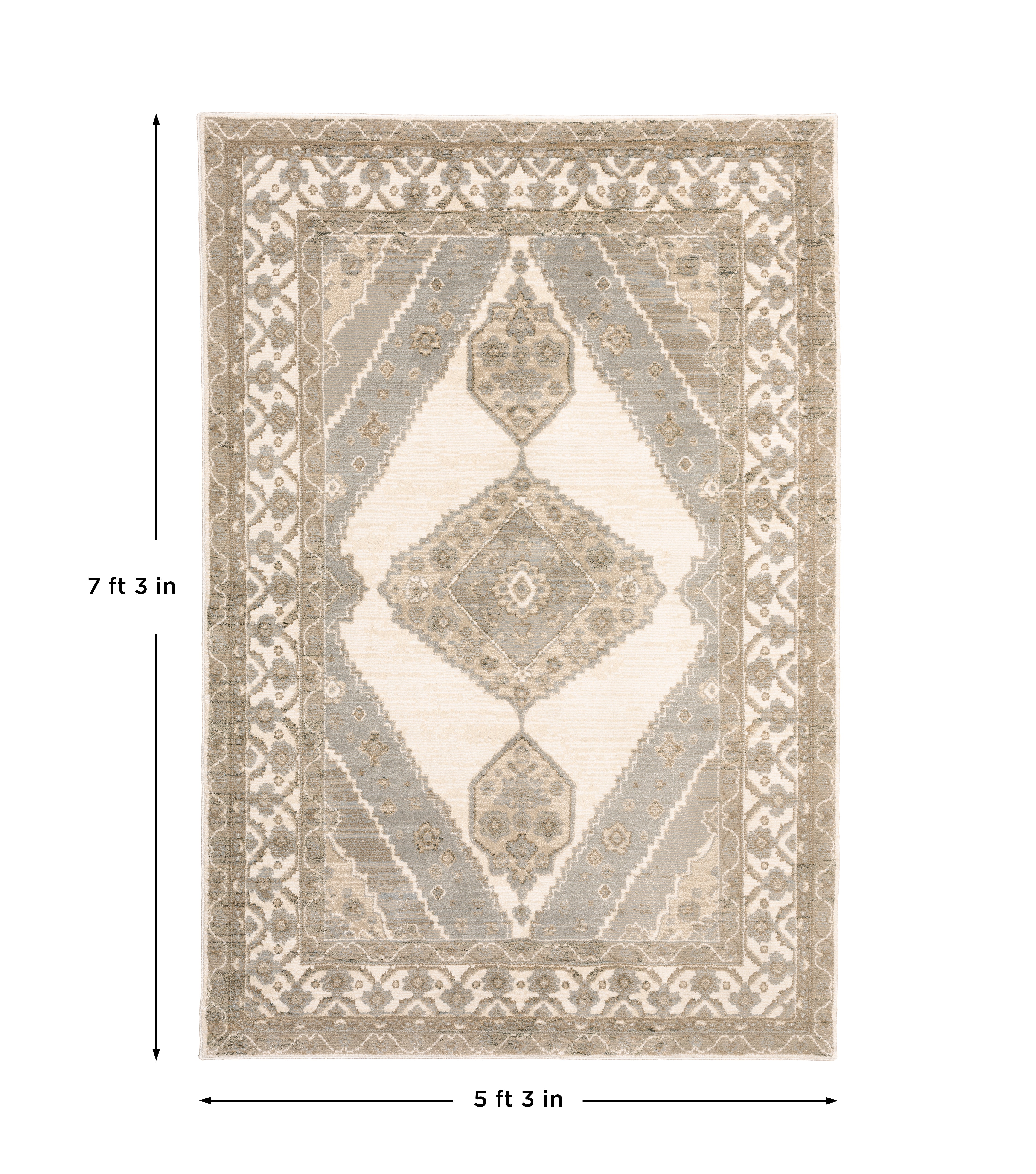 Andorra 298C0 Beige/Ivory Area Rug, beige ivory modern traditional area rug with subtle vintage-inspired pattern and dense soft pile.