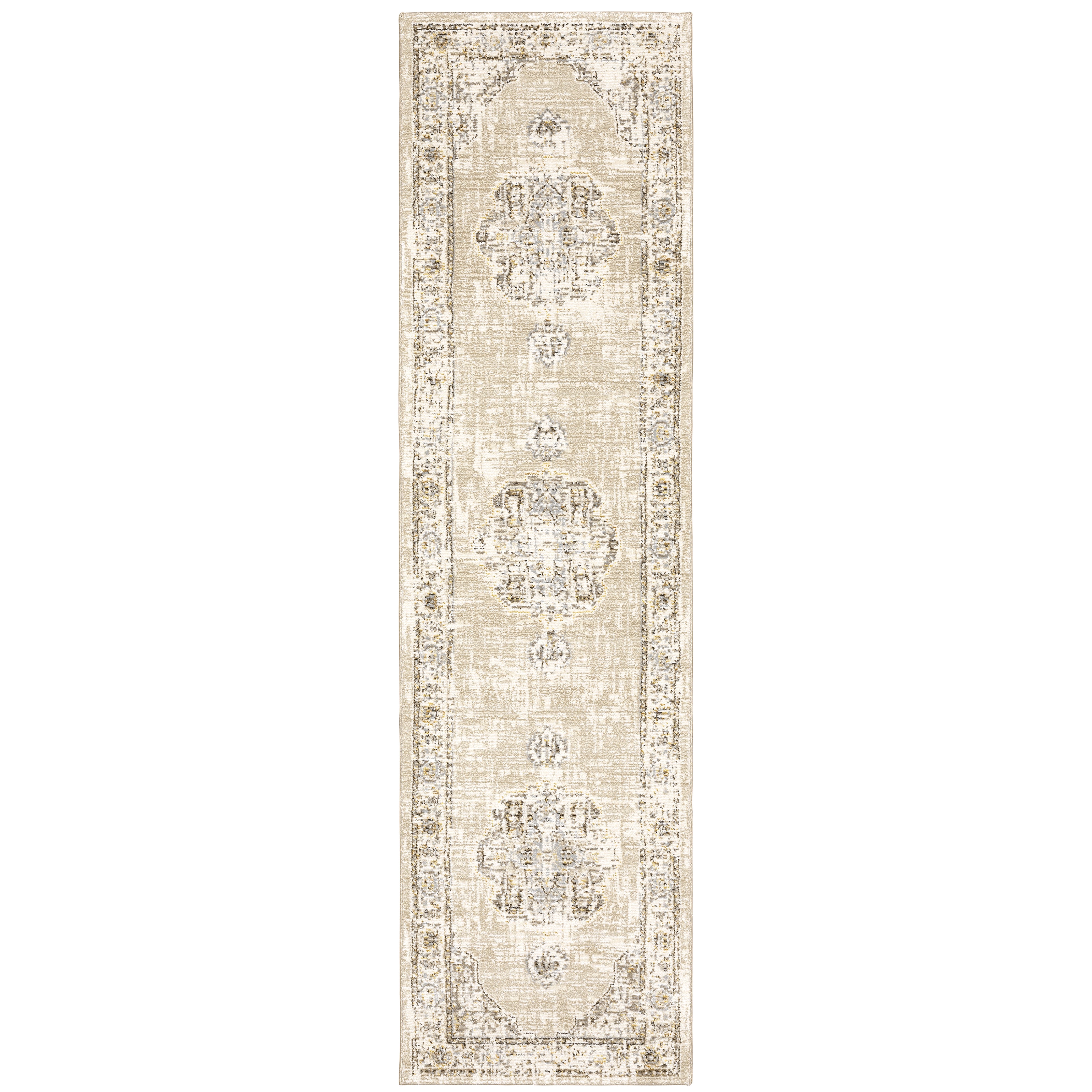Andorra 303D0 Beige/Ivory Area Rug, beige ivory modern traditional area rug with quiet vintage-inspired design and plush pile.