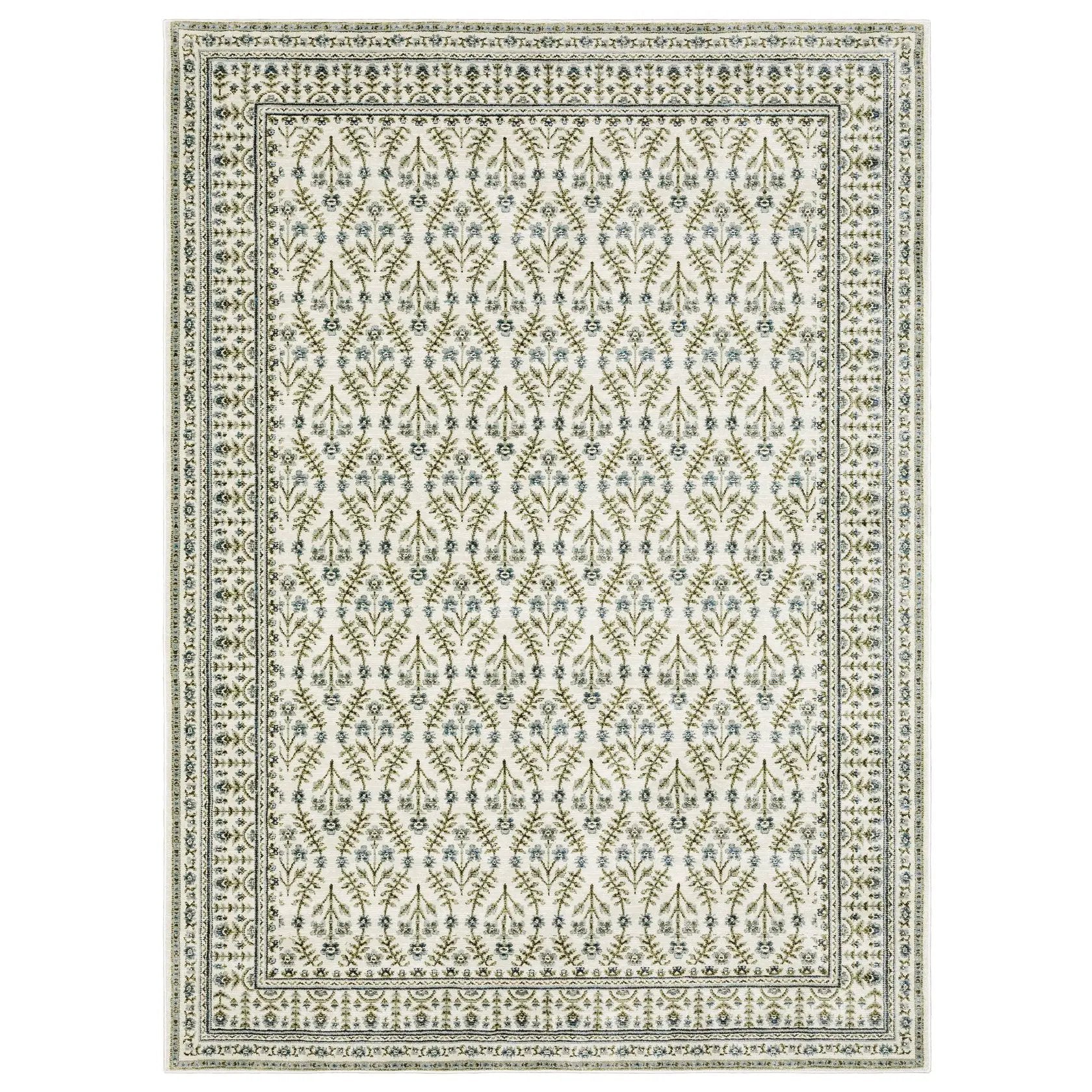Andorra 3717C Ivory/ Blue Area Rug by Oriental Weavers