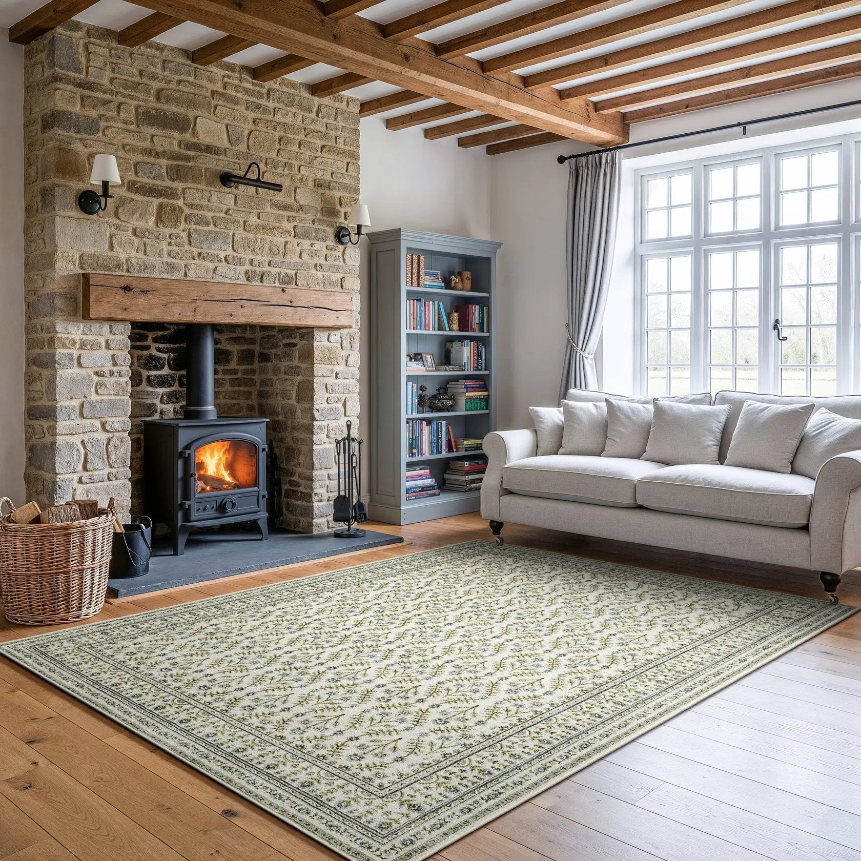 Andorra 3717C Ivory/ Blue Area Rug by Oriental Weavers