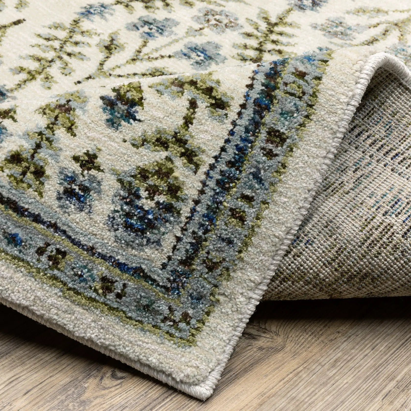 Andorra 3717C Ivory/ Blue Area Rug by Oriental Weavers