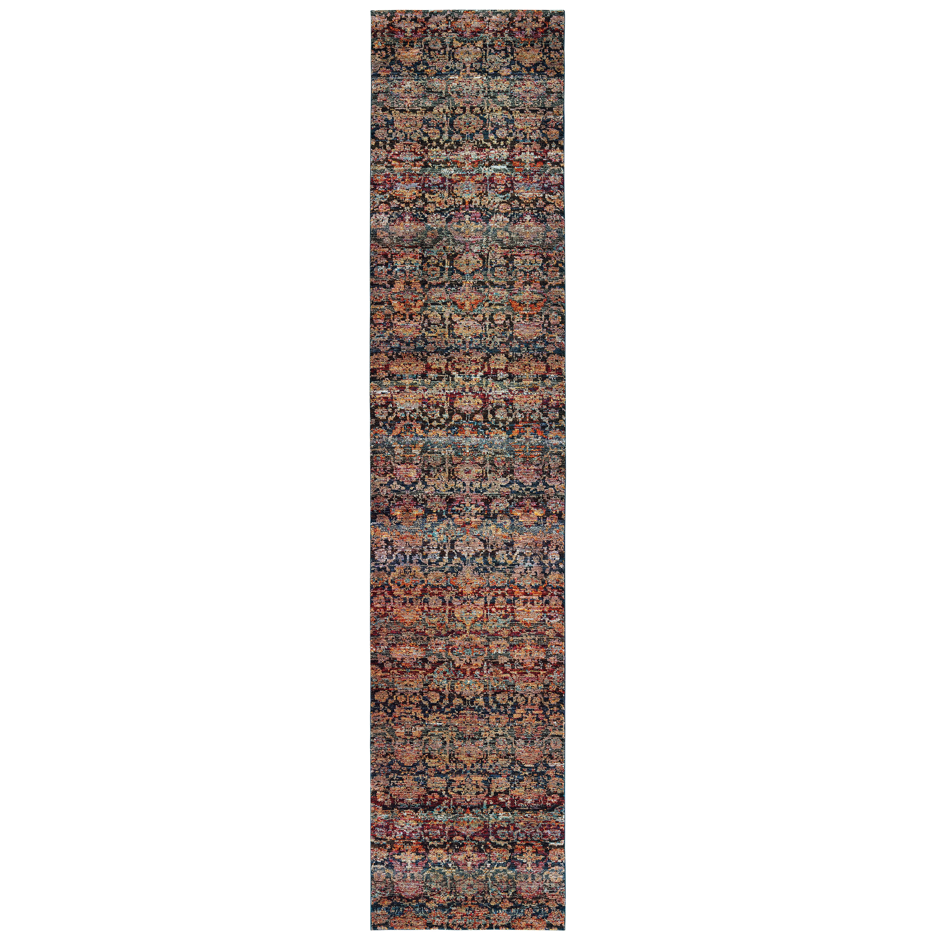 Andorra 6836C Multi/Blue Area Rug, multi blue modern traditional area rug with richly colored vintage-inspired design.