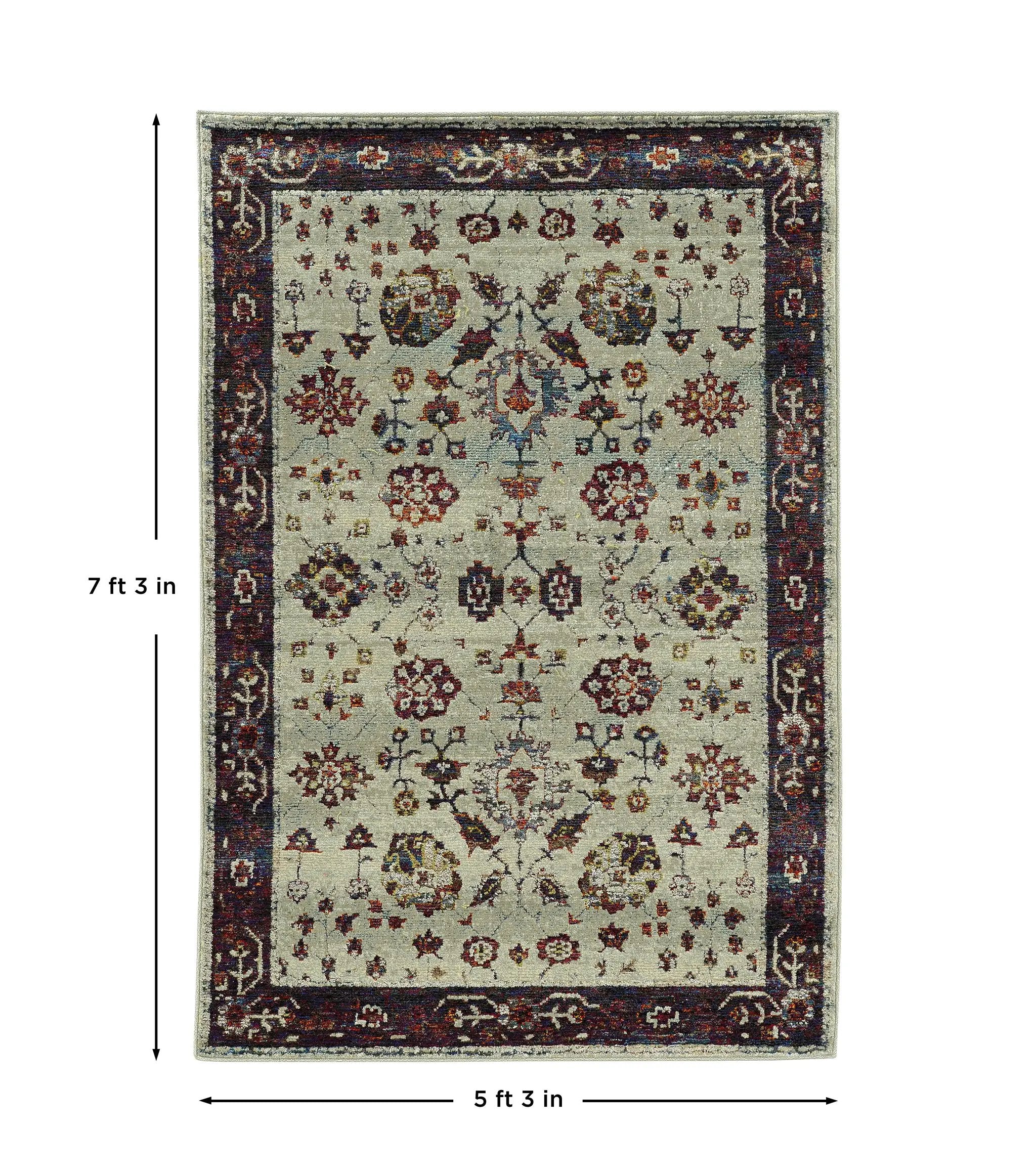 Andorra 6842D Stone/ Red Area Rug by Oriental Weavers