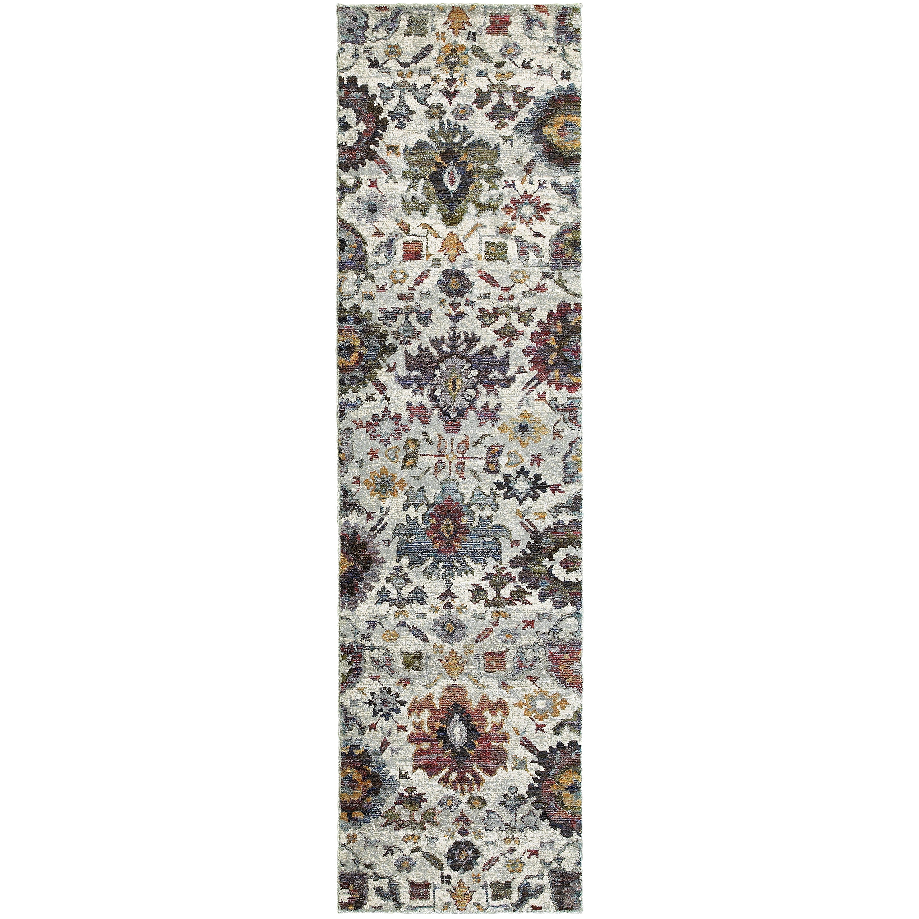 Andorra 7129A Stone/Multi Area Rug, stone multi modern traditional area rug with vintage-inspired pattern and plush pile.