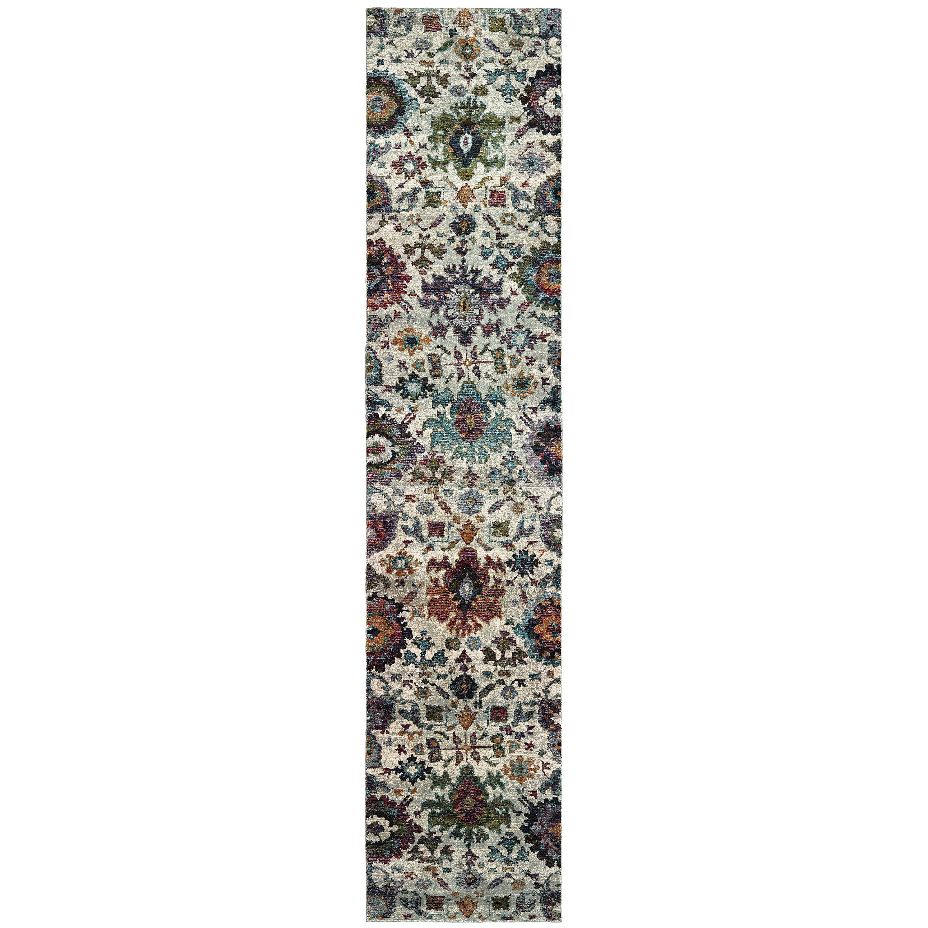 Andorra 7129A Stone/Multi Area Rug, stone multi modern traditional area rug with vintage-inspired pattern and plush pile.