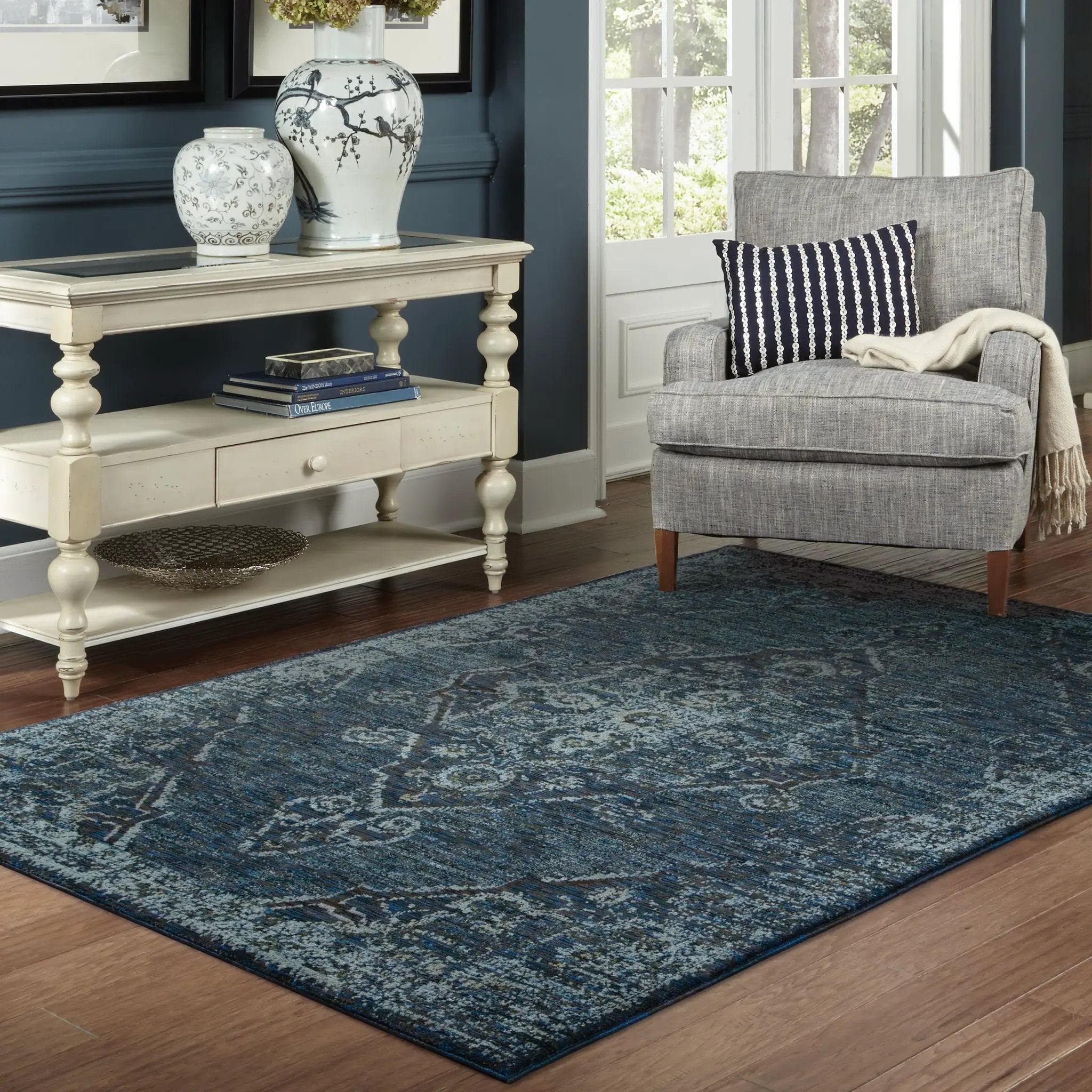 Andorra 7135F Blue/ Light Blue Area Rug by Oriental Weavers