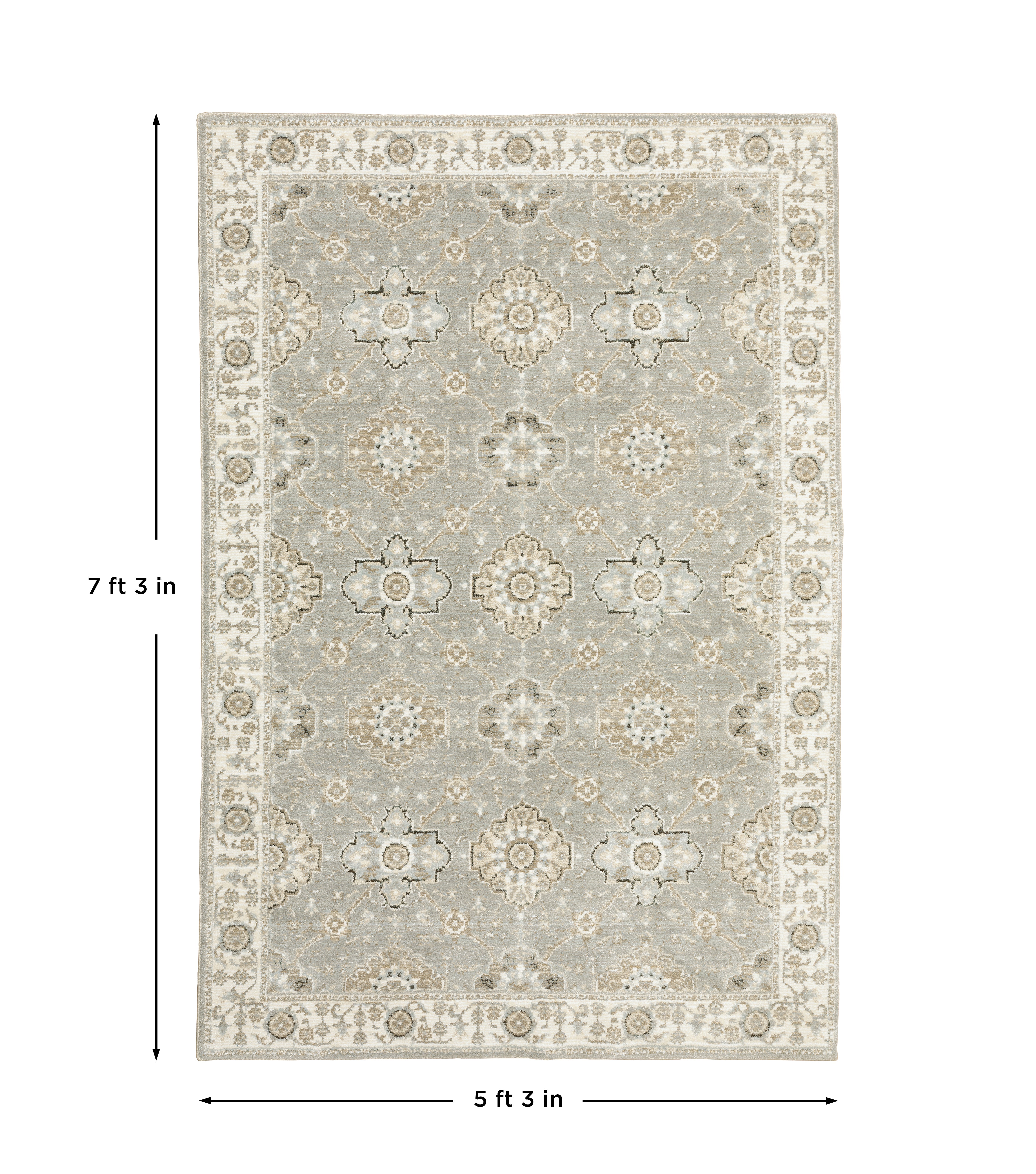 Andorra 8929H Grey/Ivory Area Rug, grey ivory modern traditional area rug with soft vintage-inspired design and plush pile.