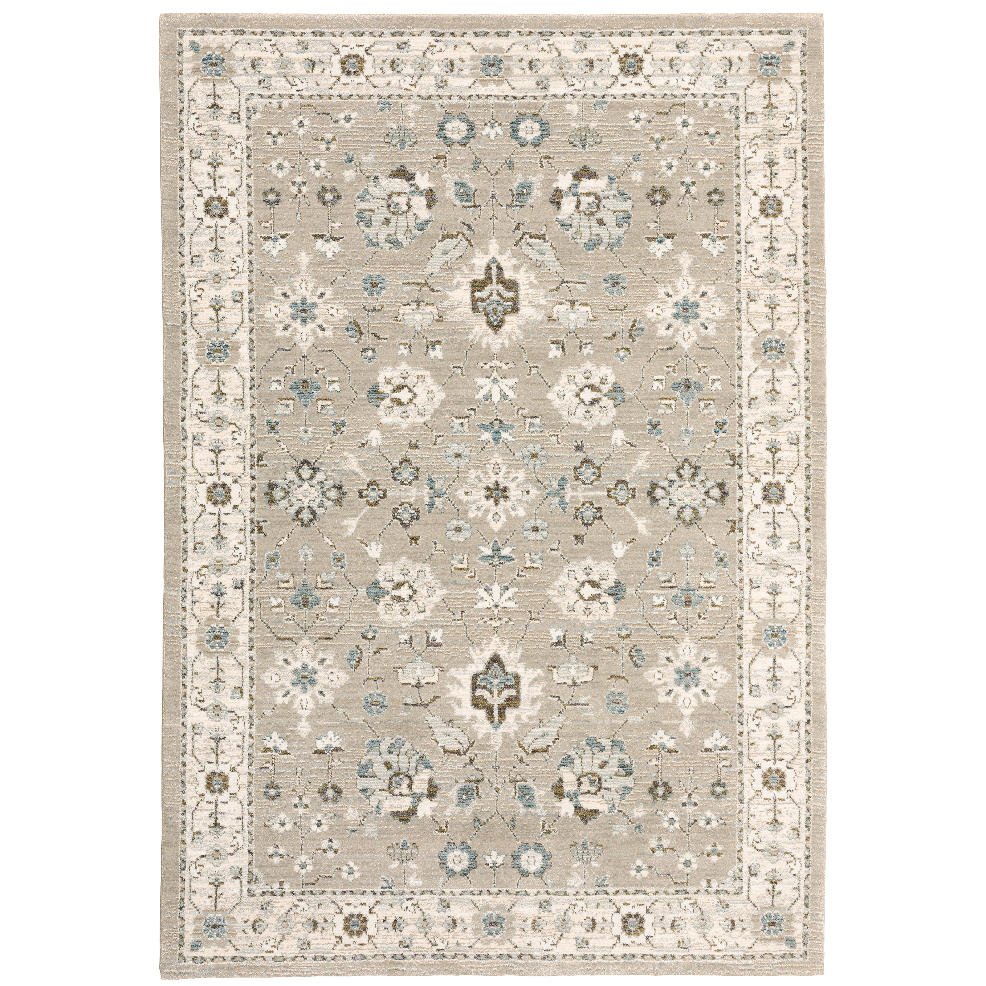 Andorra 8930L Beige/Ivory Area Rug, beige ivory modern traditional area rug with warm vintage-inspired pattern and dense pile.