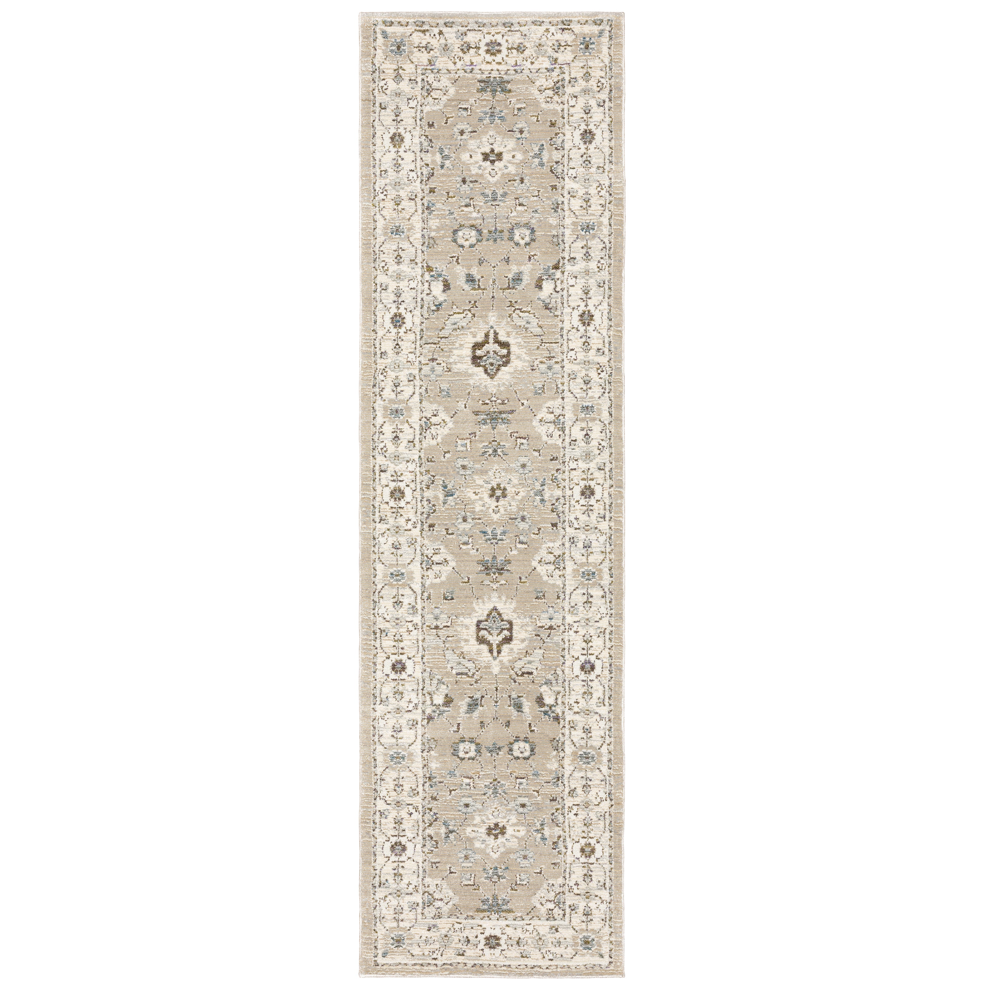 Andorra 8930L Beige/Ivory Area Rug, beige ivory modern traditional area rug with warm vintage-inspired pattern and dense pile.