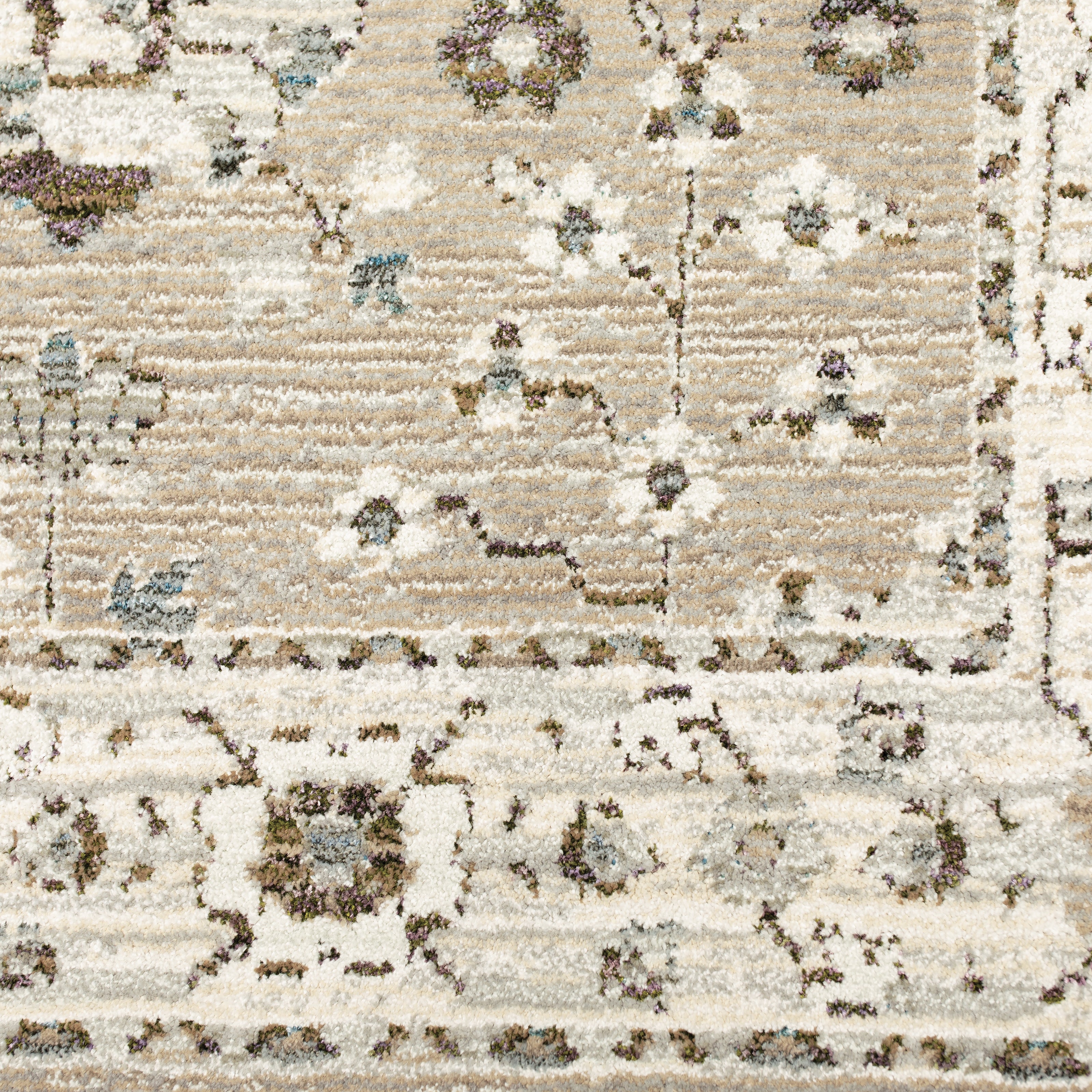 Andorra 8930L Beige/Ivory Area Rug, beige ivory modern traditional area rug with warm vintage-inspired pattern and dense pile.