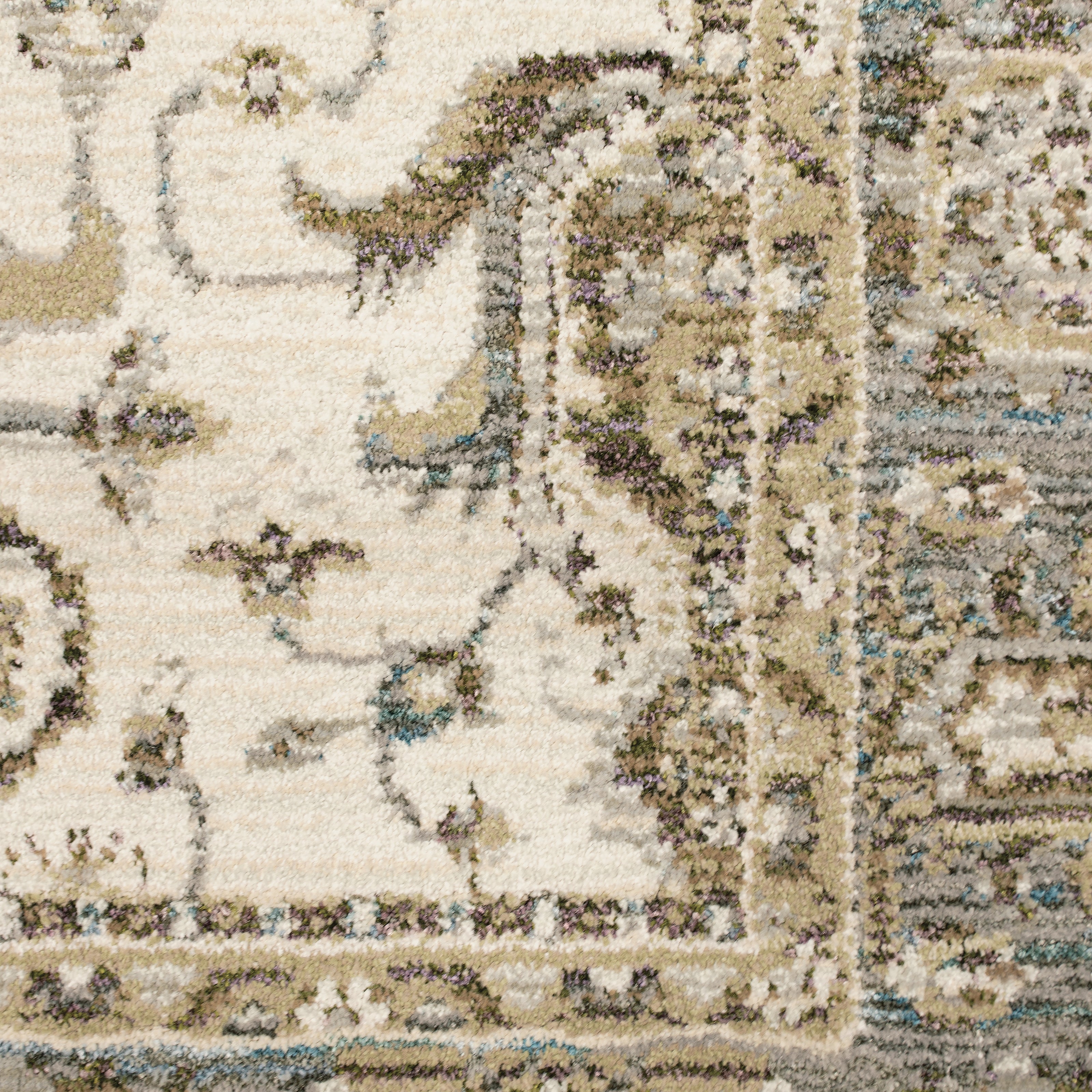 Andorra 9537P Ivory/Grey Area Rug, ivory grey modern traditional area rug with subtle vintage-inspired pattern and plush pile.