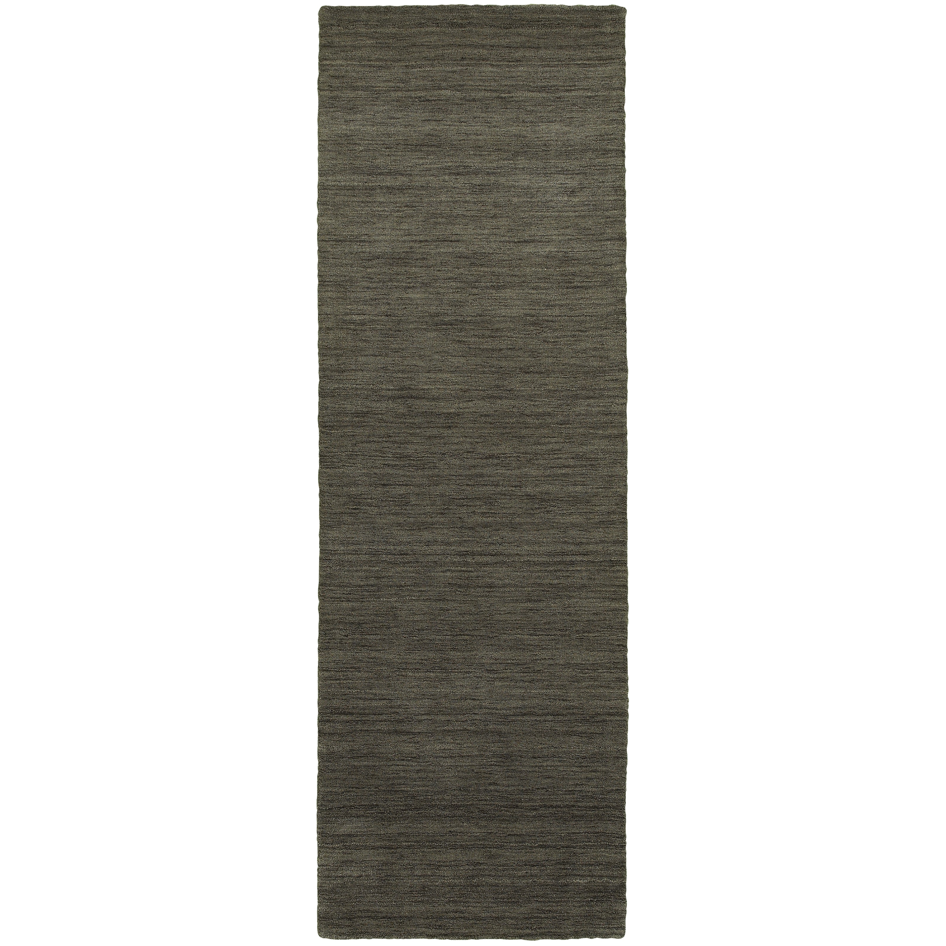 Aniston 27102 Charcoal Area Rug, charcoal solid wool area rug with heathered texture and tailored handwoven surface.