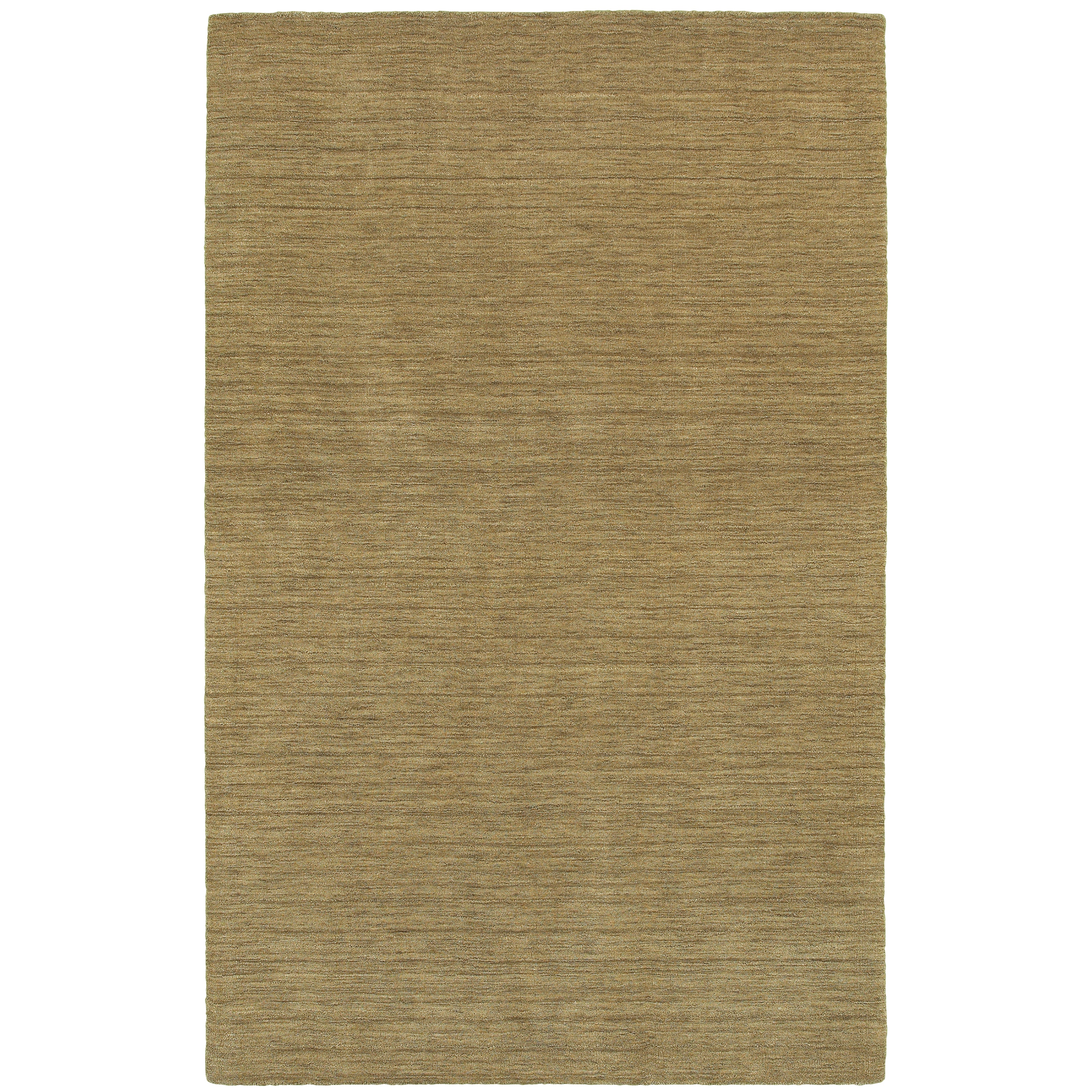 Aniston 27110 Gold Area Rug, gold solid wool area rug with heathered tonal depth and handwoven texture.