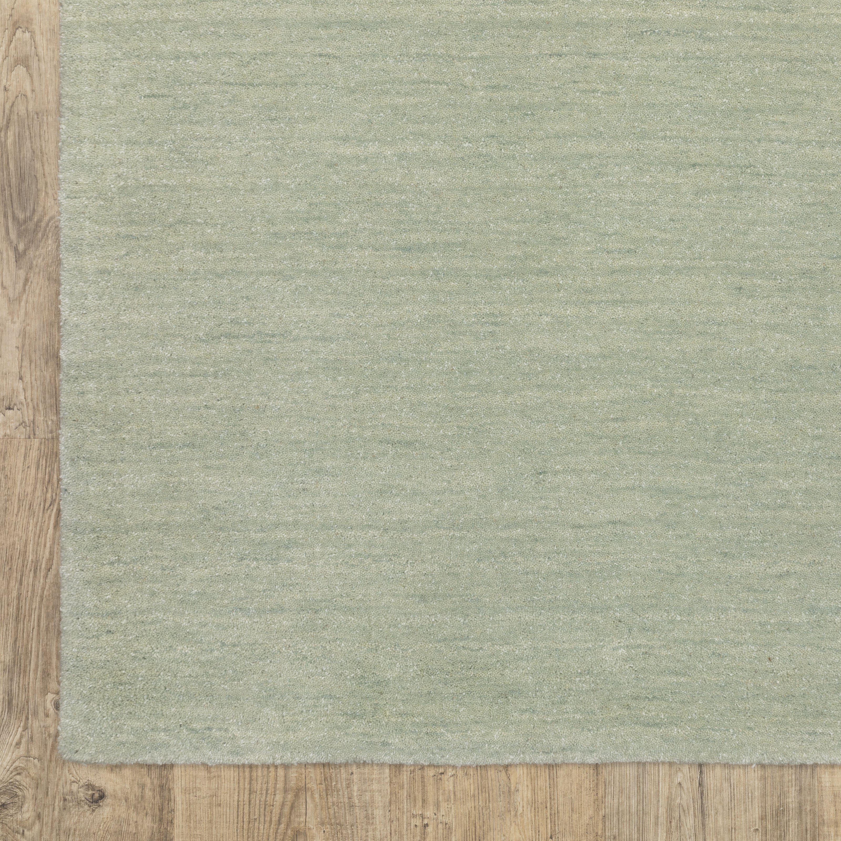 Aniston II 27115 Silver Area Rug, silver solid wool area rug with heathered texture and plush hand-tufted surface.