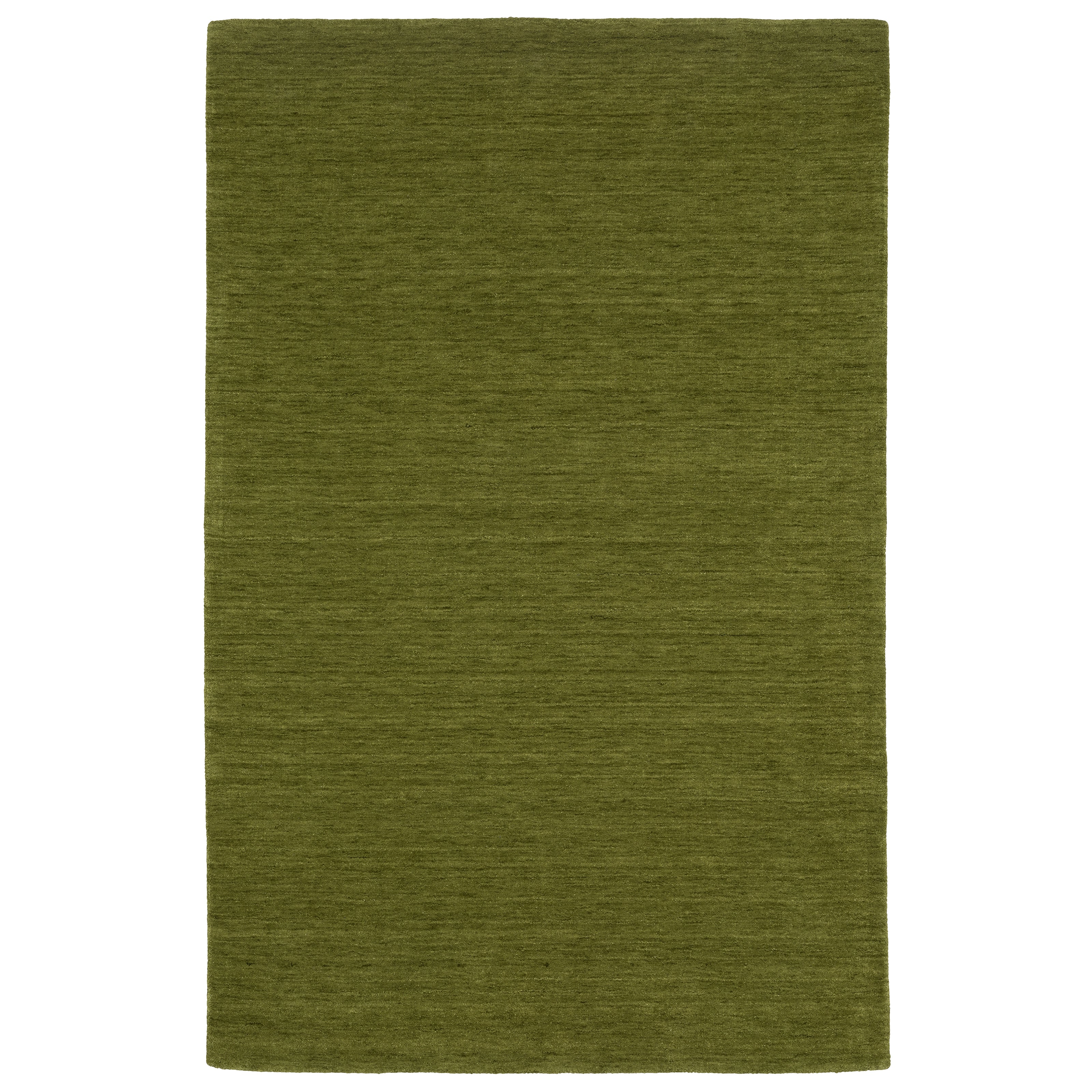Aniston II 27116 Olive Green Area Rug, olive green solid wool area rug with heathered texture and plush hand-tufted surface.
