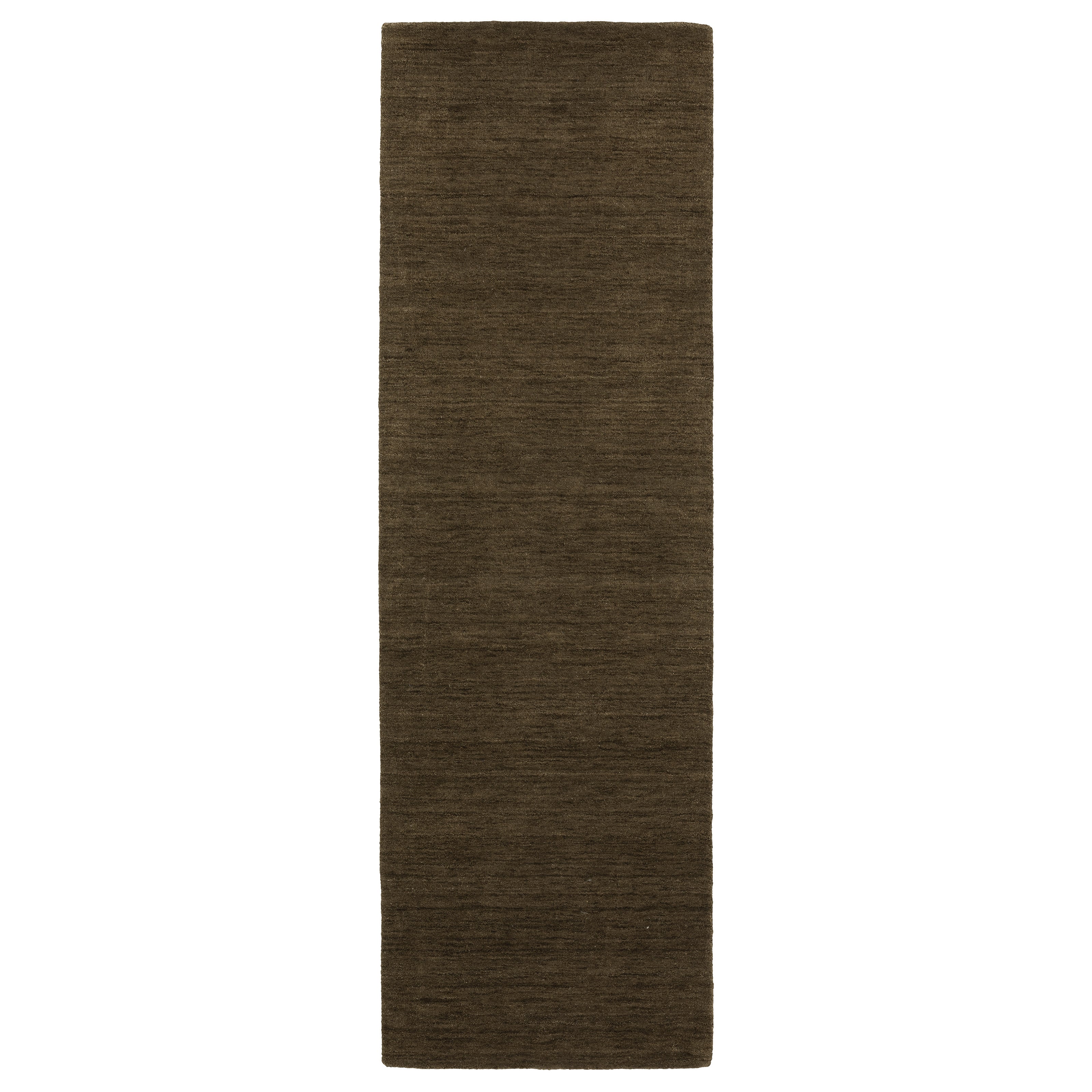 Aniston II 27117 Brown Area Rug, brown solid wool area rug with heathered texture and plush hand-tufted surface.