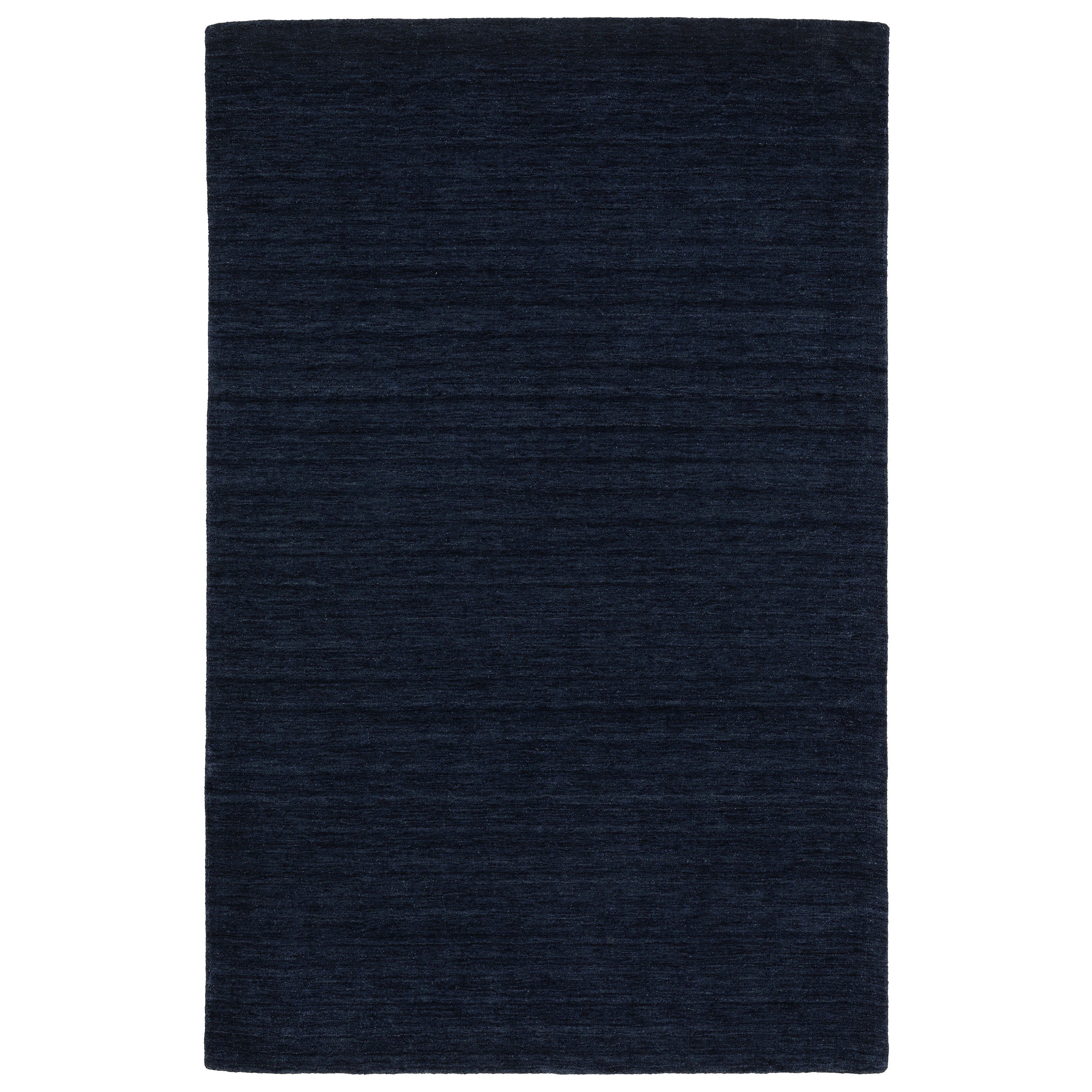 Aniston II 27119 Navy Area Rug, navy solid wool area rug with heathered texture and plush hand-tufted surface.