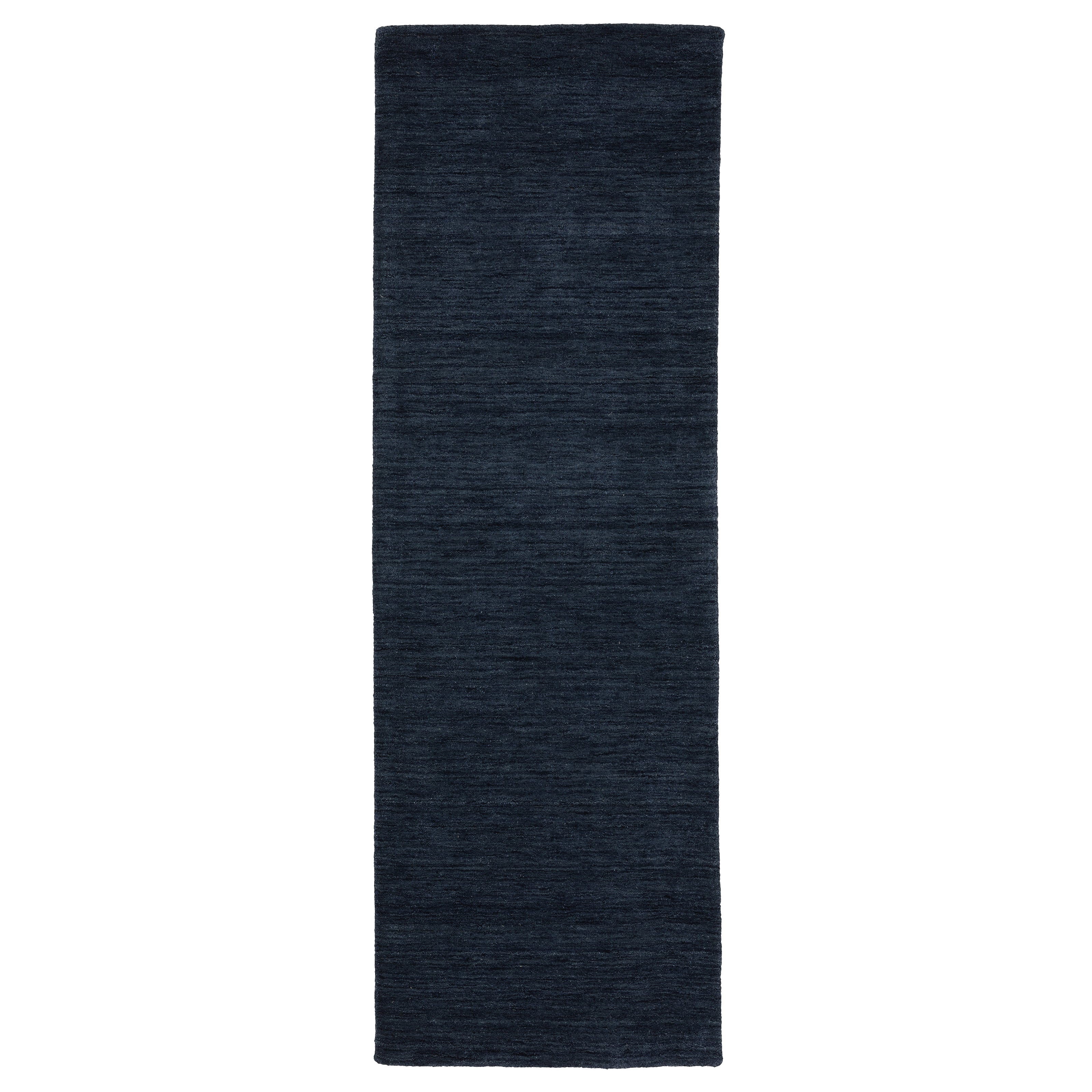 Aniston II 27119 Navy Area Rug, navy solid wool area rug with heathered texture and plush hand-tufted surface.