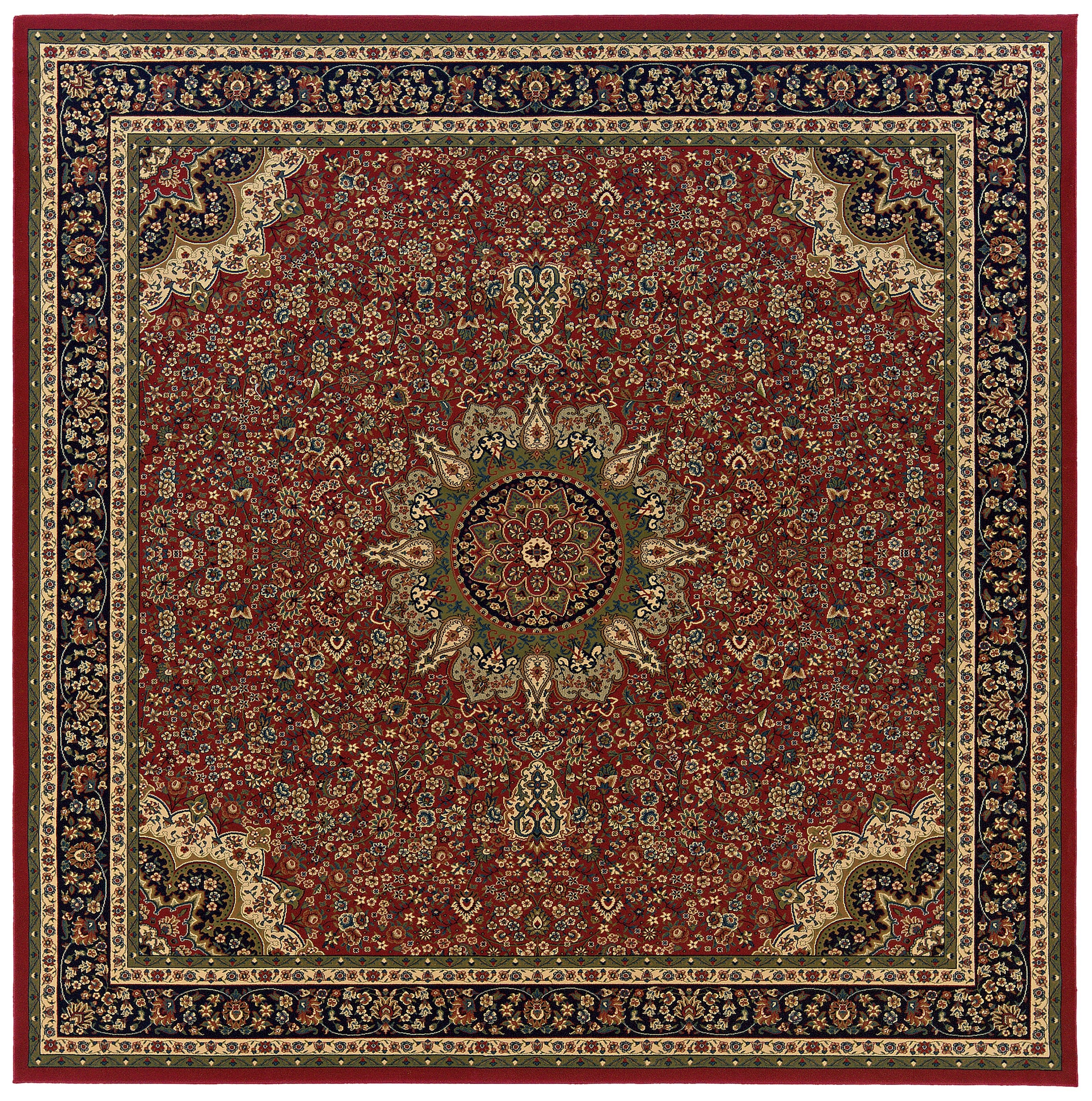 Ariana 116R3 Red/Blue Area Rug, red, blue traditional oriental area rug with crisp colors and detailed handmade collector-rug look.