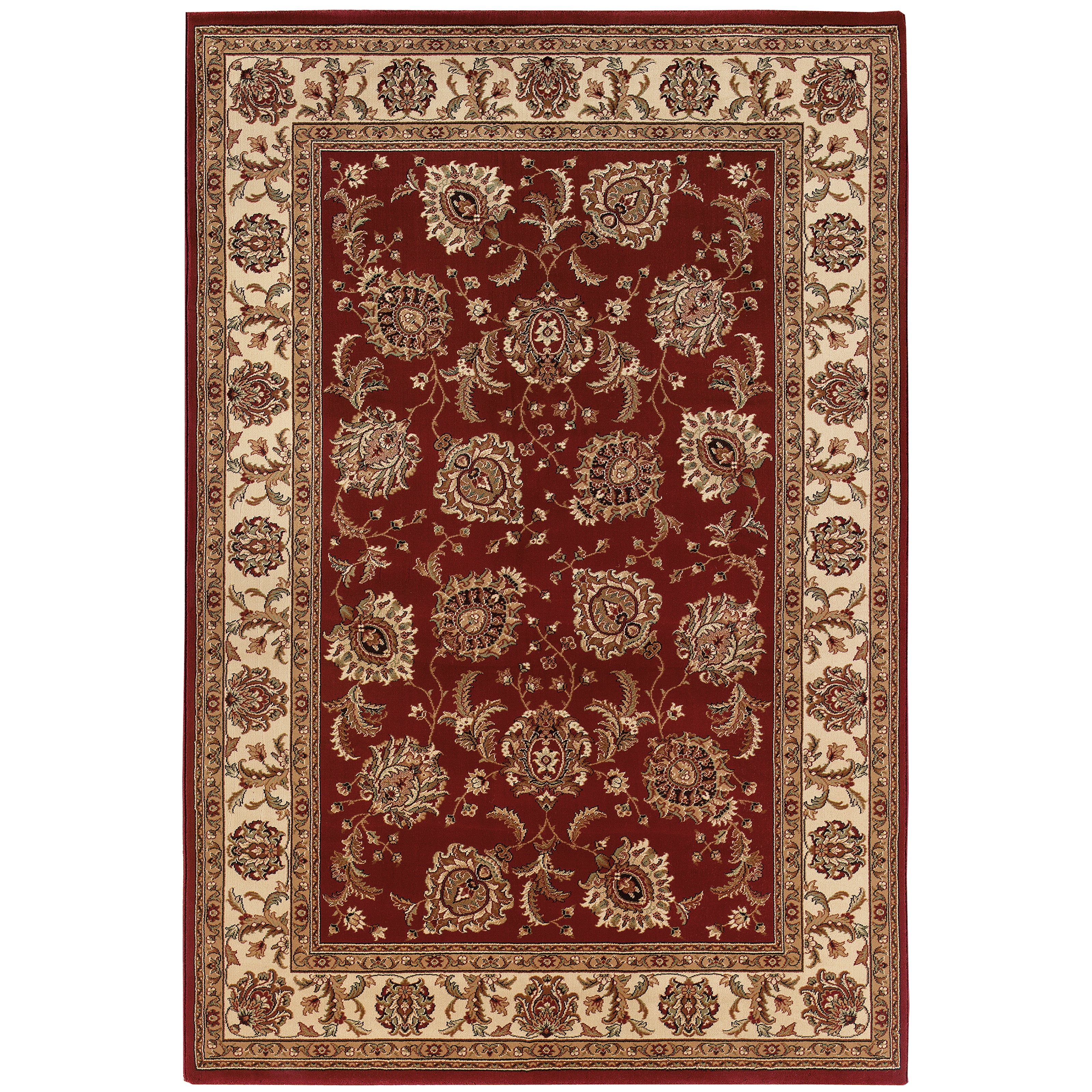 Ariana 117C3 Red/Ivory Area Rug, red ivory traditional oriental area rug with intricate pattern work and classic collector-rug style.