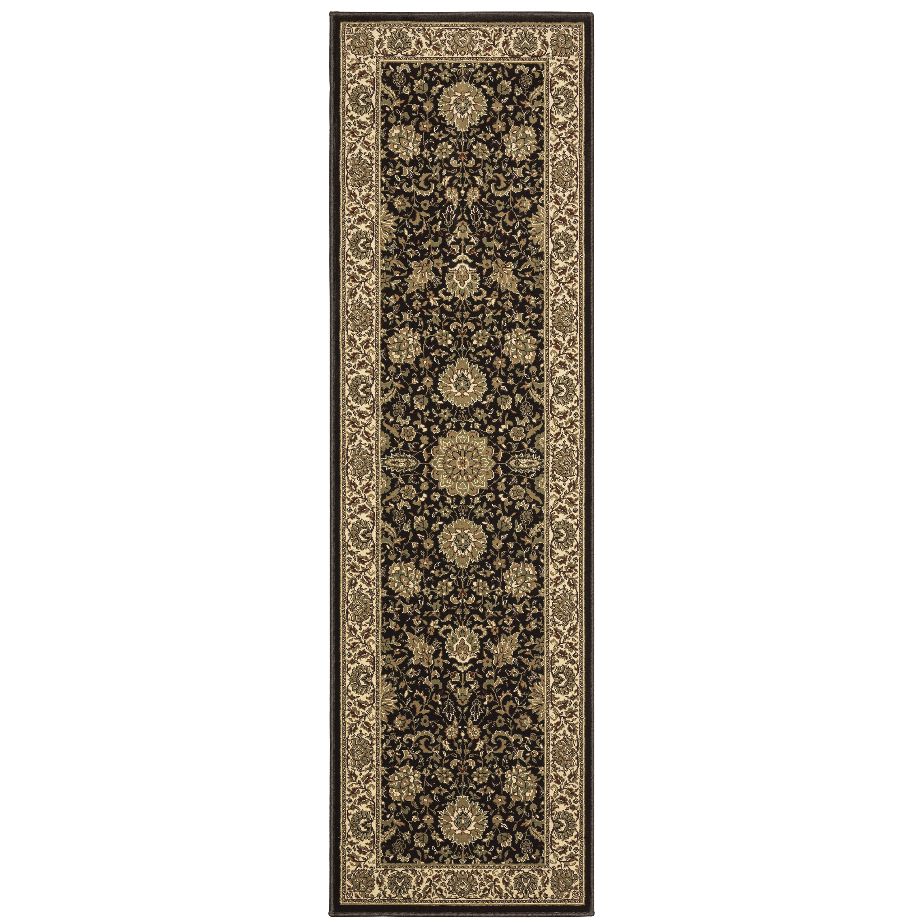 Ariana 172D2 Brown/Ivory Area Rug, brown ivory traditional oriental area rug with classic pattern detail and crisp updated hues.