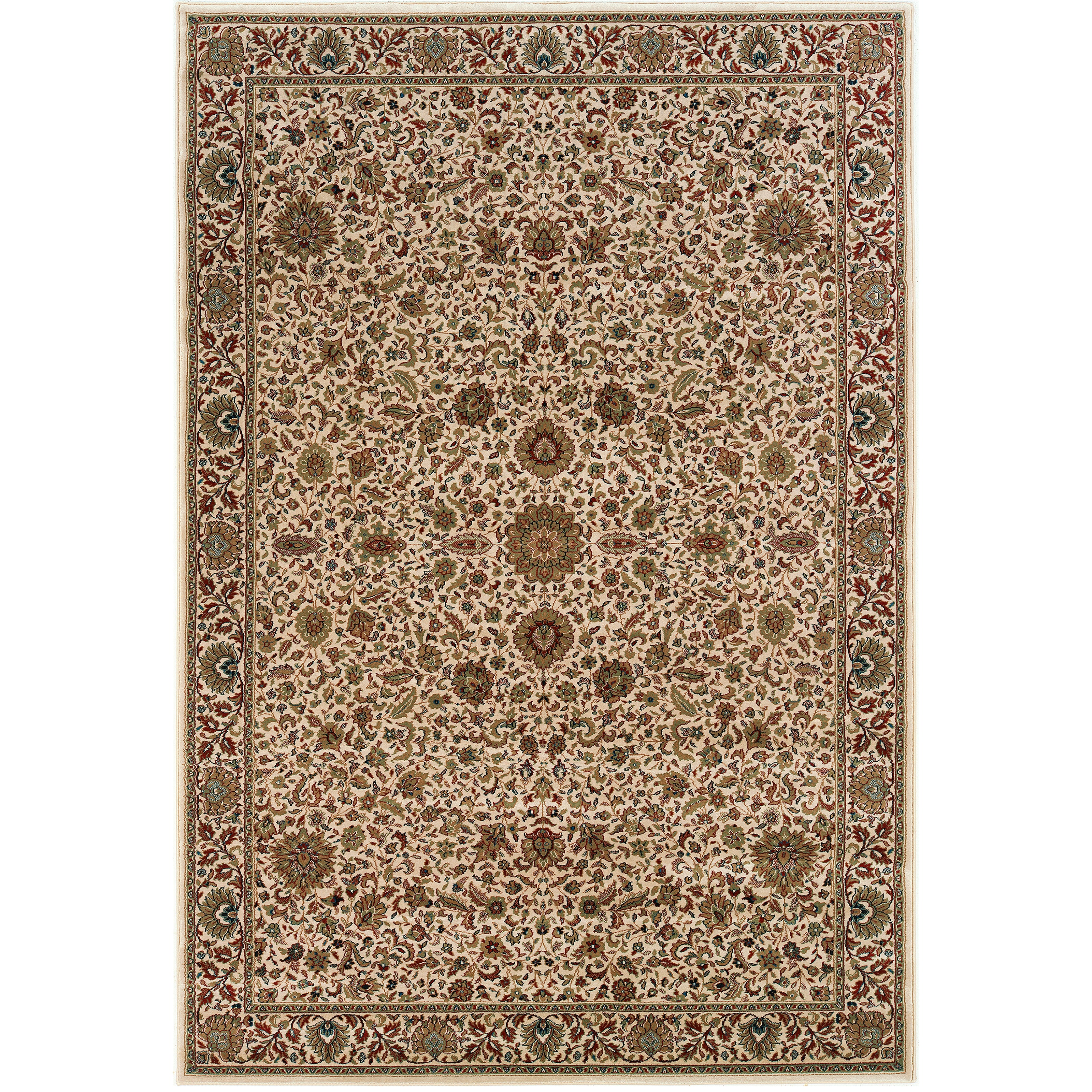 Ariana 172W3 Ivory/Green Area Rug, ivory green traditional oriental area rug with fresh collector-style pattern and refined detail.