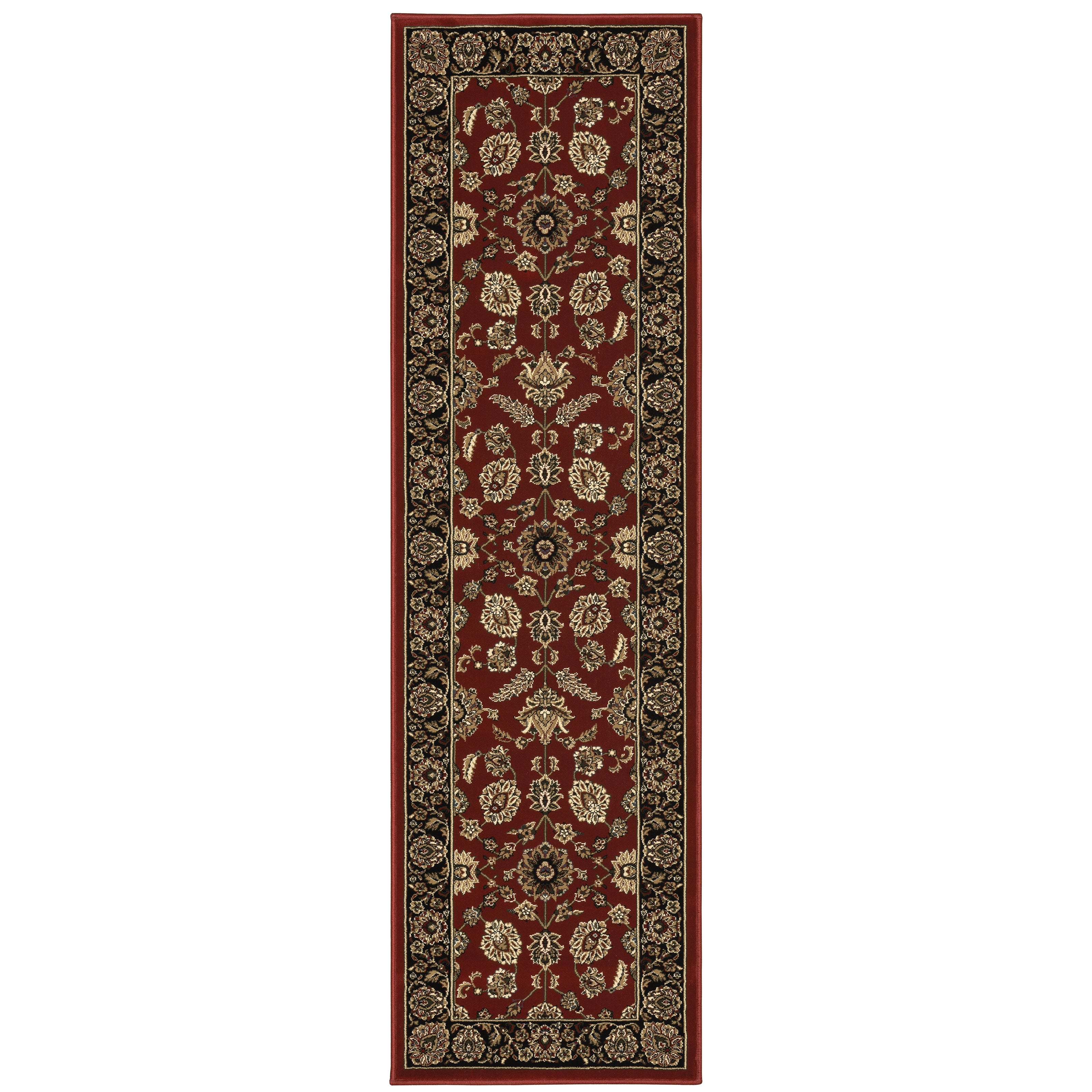 Ariana 271C3 Red/Black Area Rug, red, black traditional oriental area rug with bold color and detailed collector-style pattern.