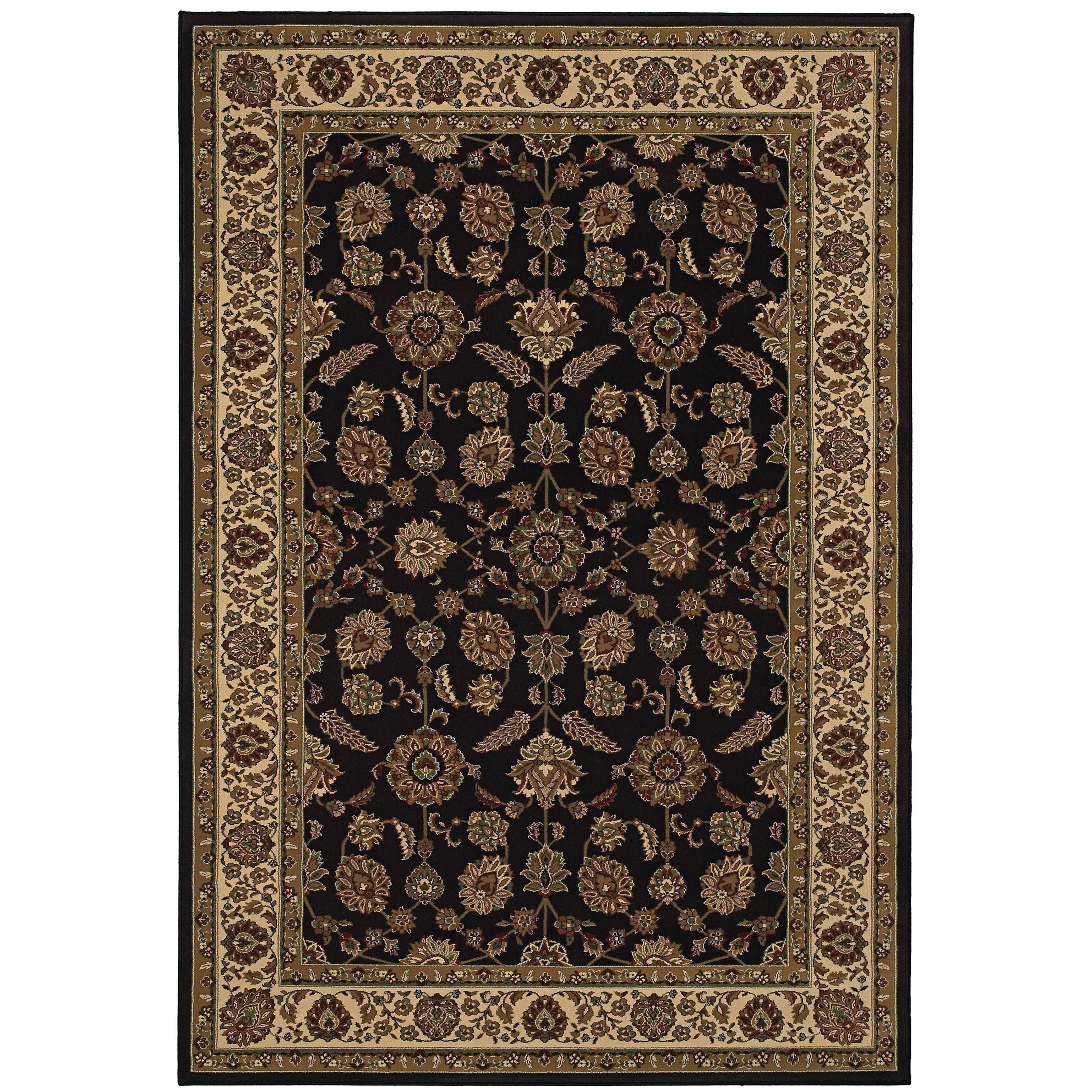 Ariana 271D3 Brown/Ivory Area Rug, brown ivory traditional oriental area rug with crisp Old-World pattern styling.