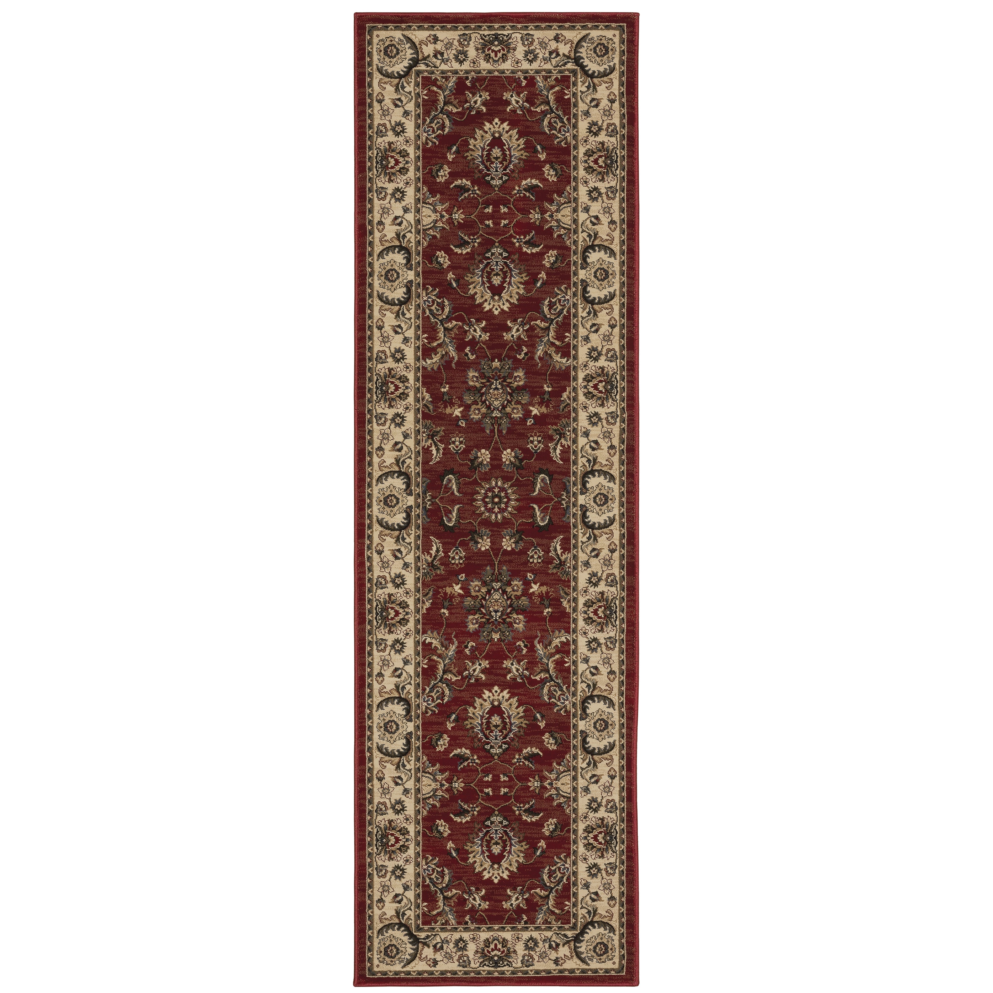 Ariana 311C3 Red/Ivory Area Rug, red ivory traditional oriental area rug with classic pattern detail and crisp updated color.
