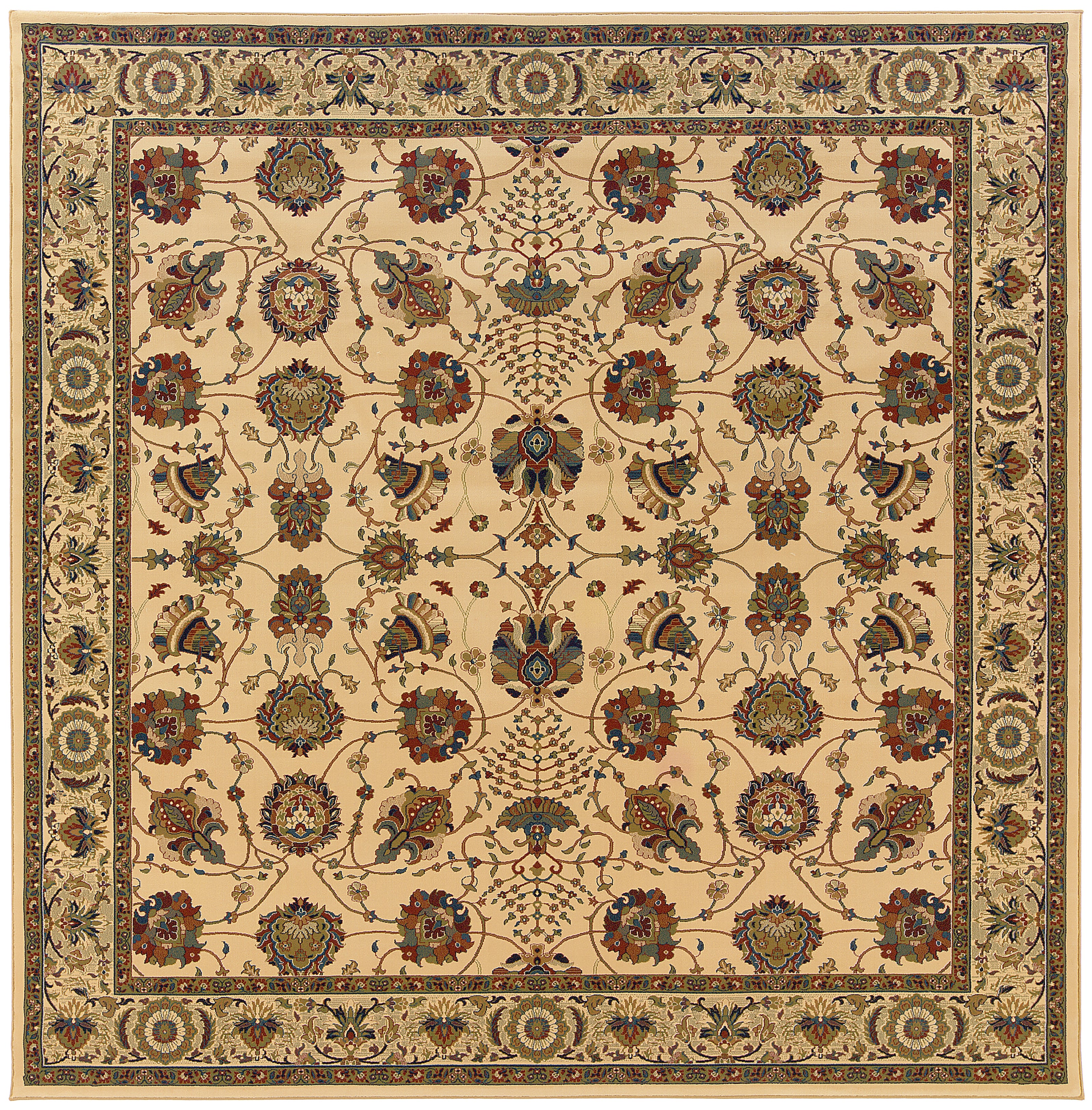 Ariana 431O3 Ivory/Red Area Rug, ivory red traditional oriental area rug with polished Old-World pattern styling and crisp detail.