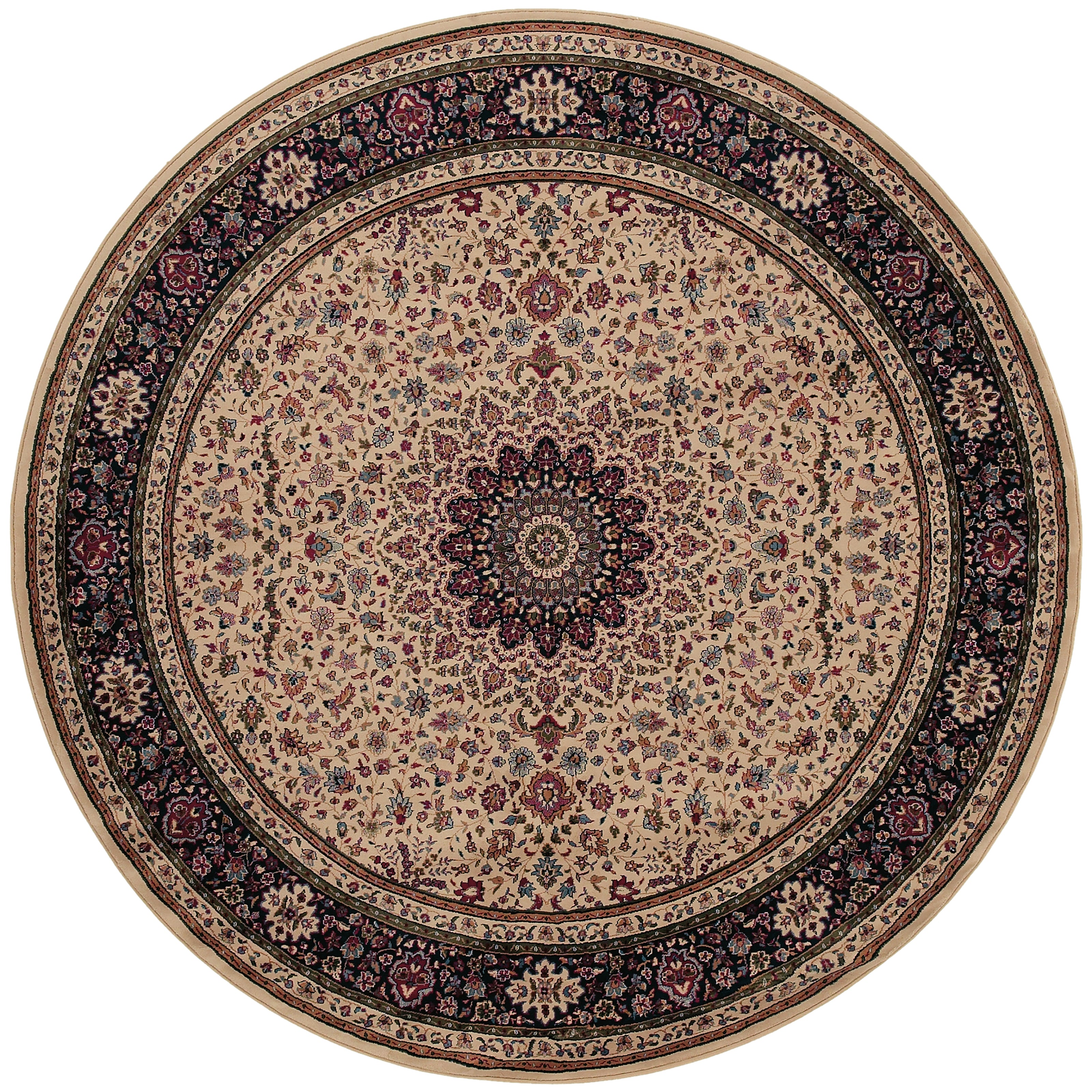 Ariana 095I8 Ivory/Black Area Rug, ivory black traditional oriental area rug with striking contrast and detailed collector-style pattern.