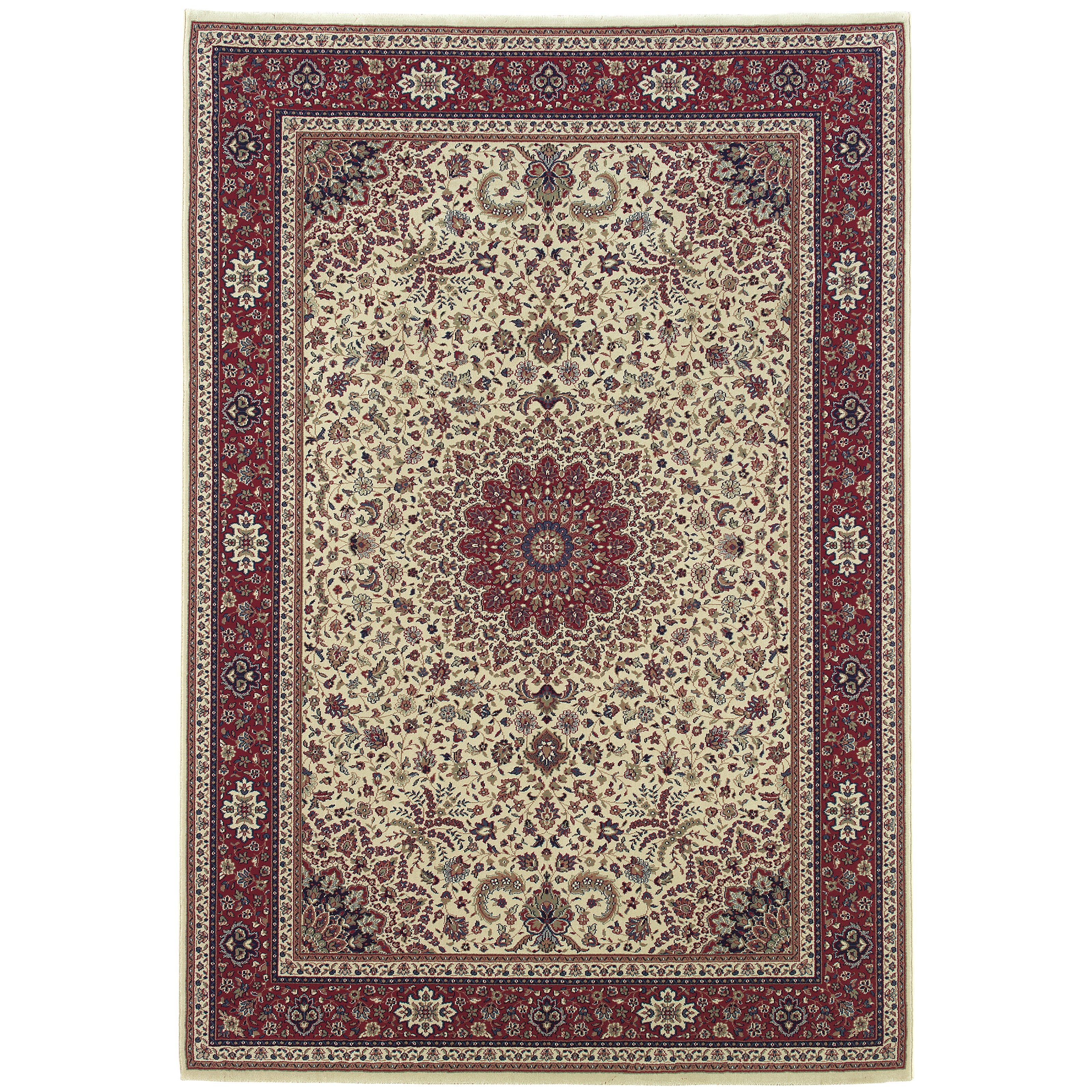 Ariana 095J3 Ivory/Red Area Rug, ivory red traditional oriental area rug with Old-World pattern styling and crisp detailed design.
