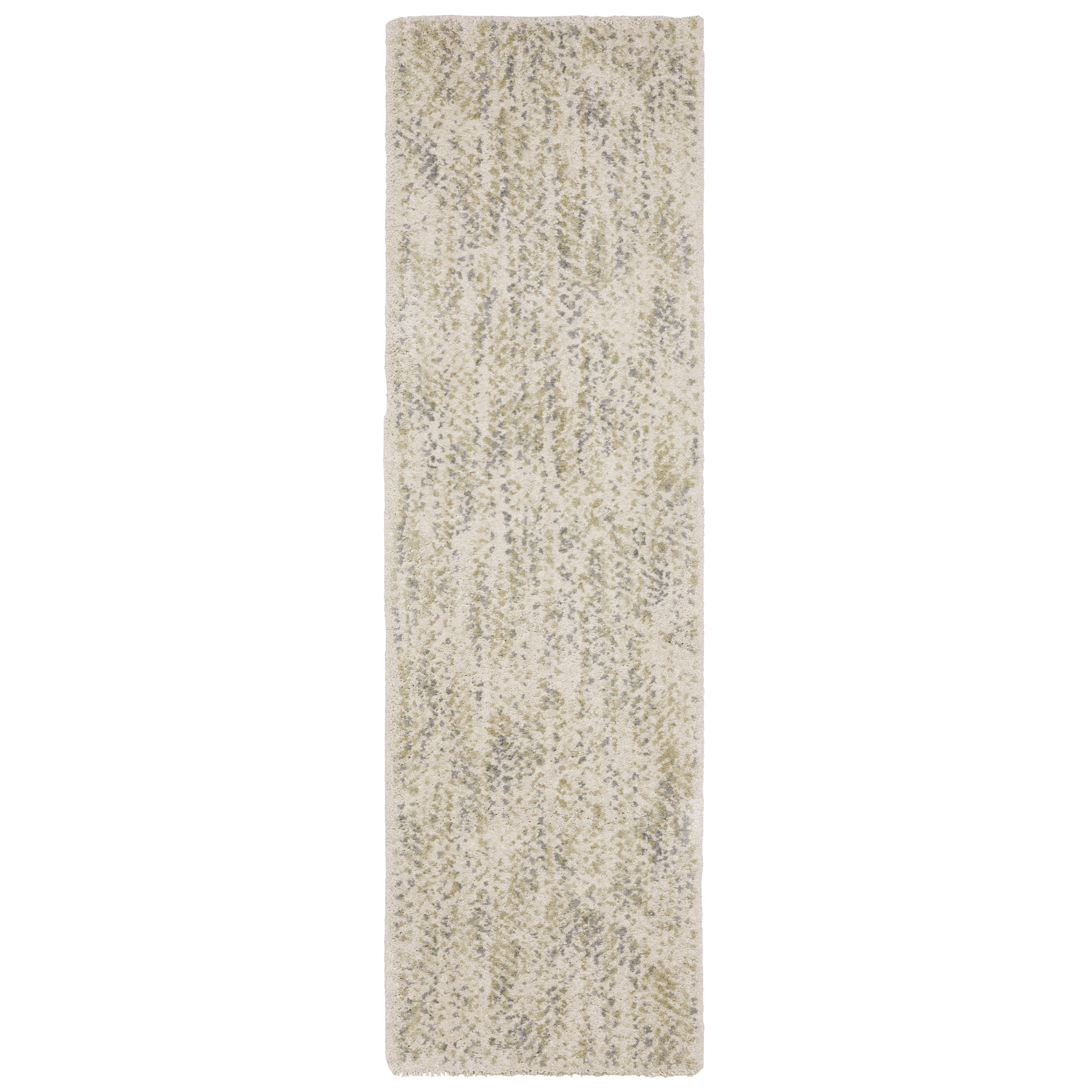 Oriental Weavers Aspen 3154E plush shag rug featuring abstract pattern in ivory/ gold tones