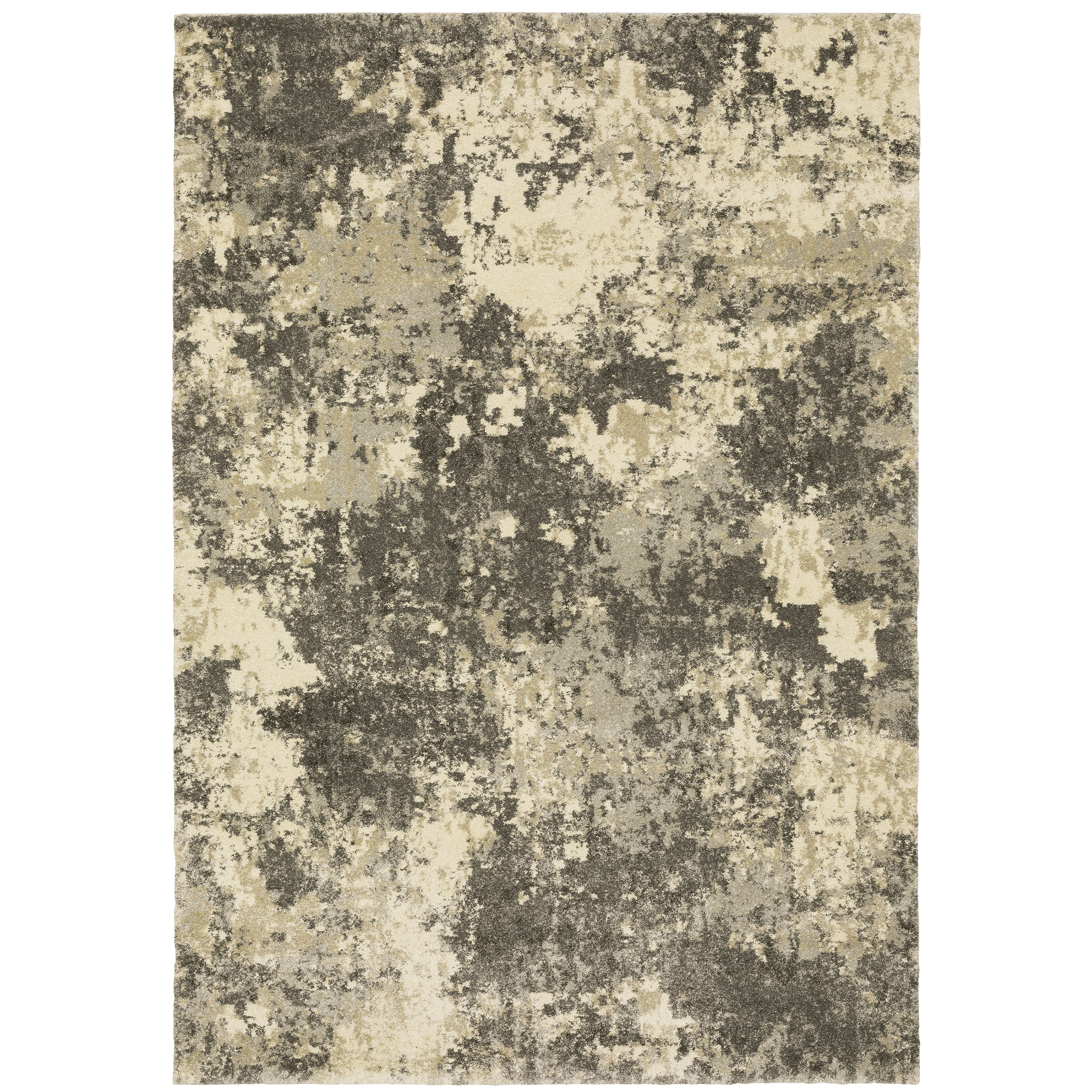 Oriental Weavers Astor 7150D plush modern rug featuring abstract pattern in grey/ beige tones