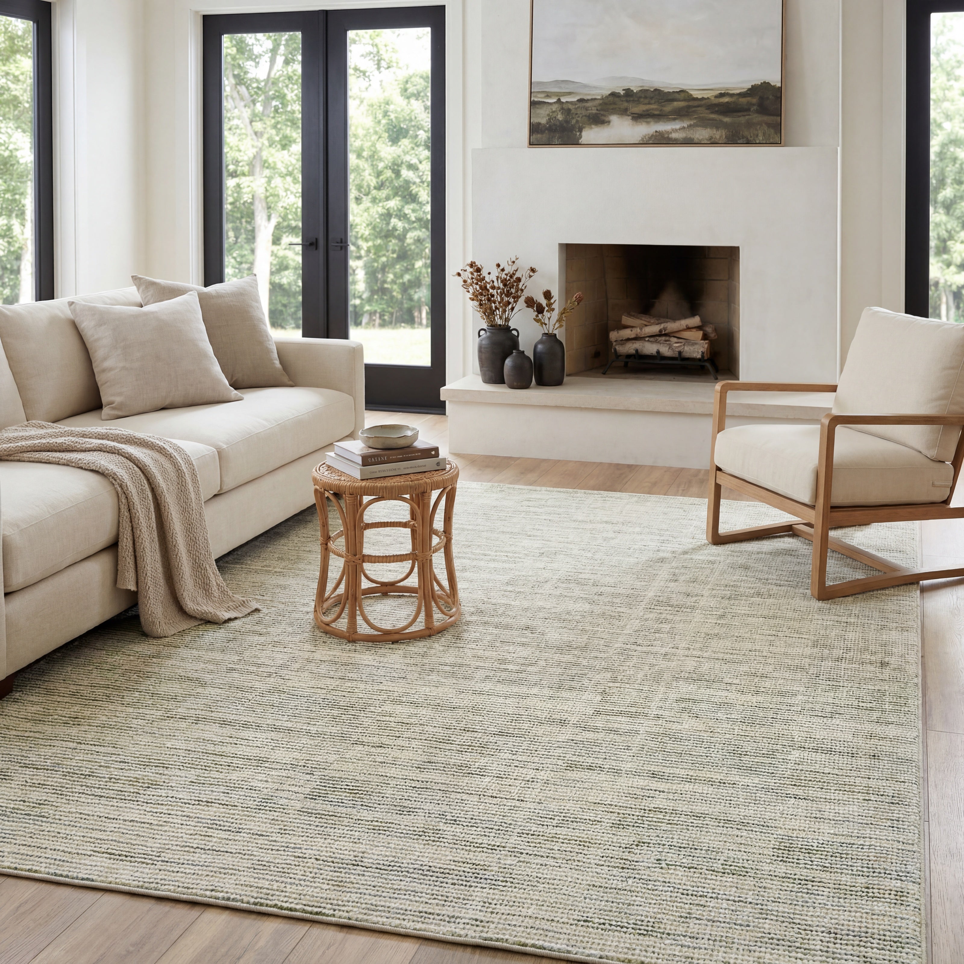 Oriental Weavers Atlas 3723U textured area rug featuring textured design in ivory/ blue tones