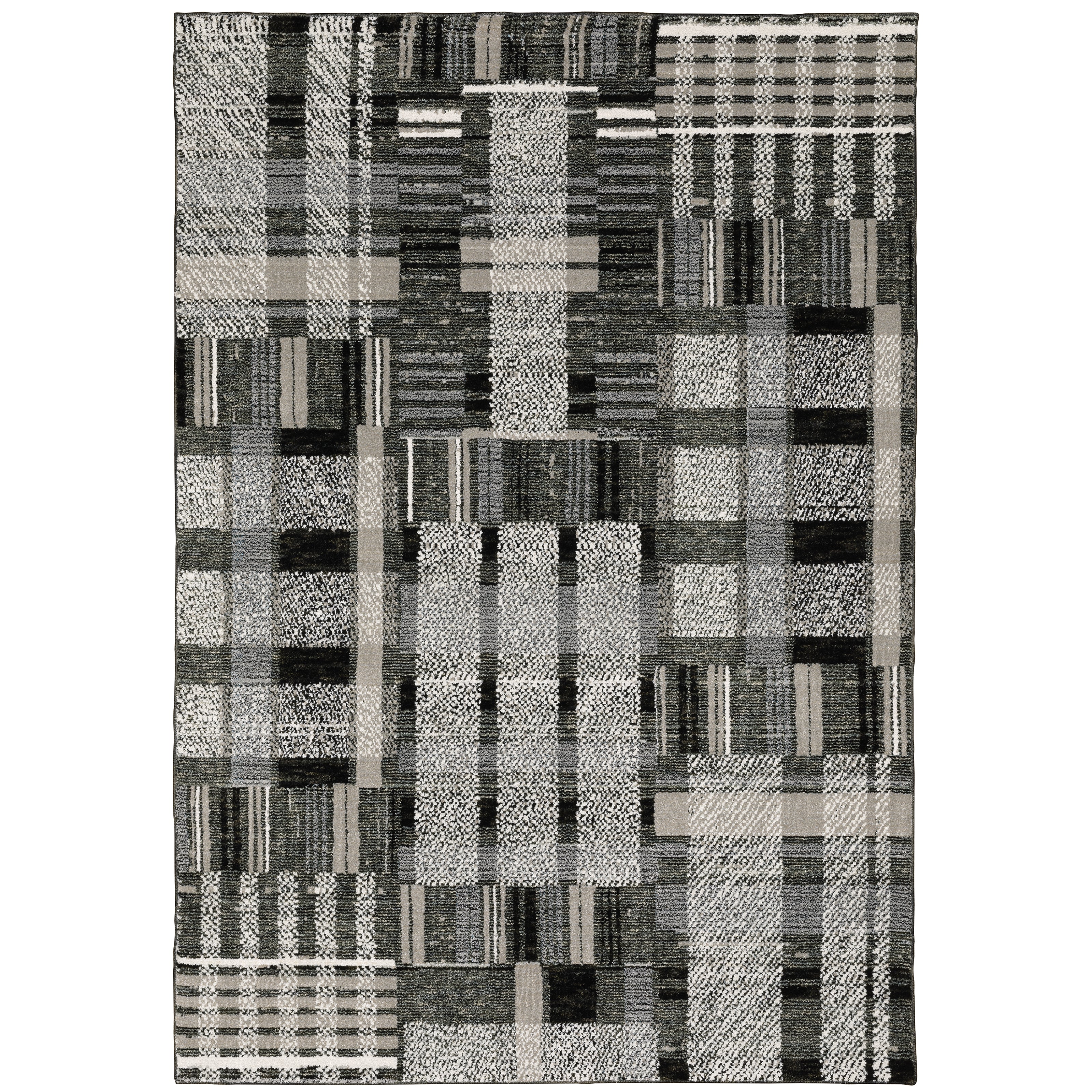 Oriental Weavers Atlas 752C0 textured area rug featuring textured design in black/ grey tones