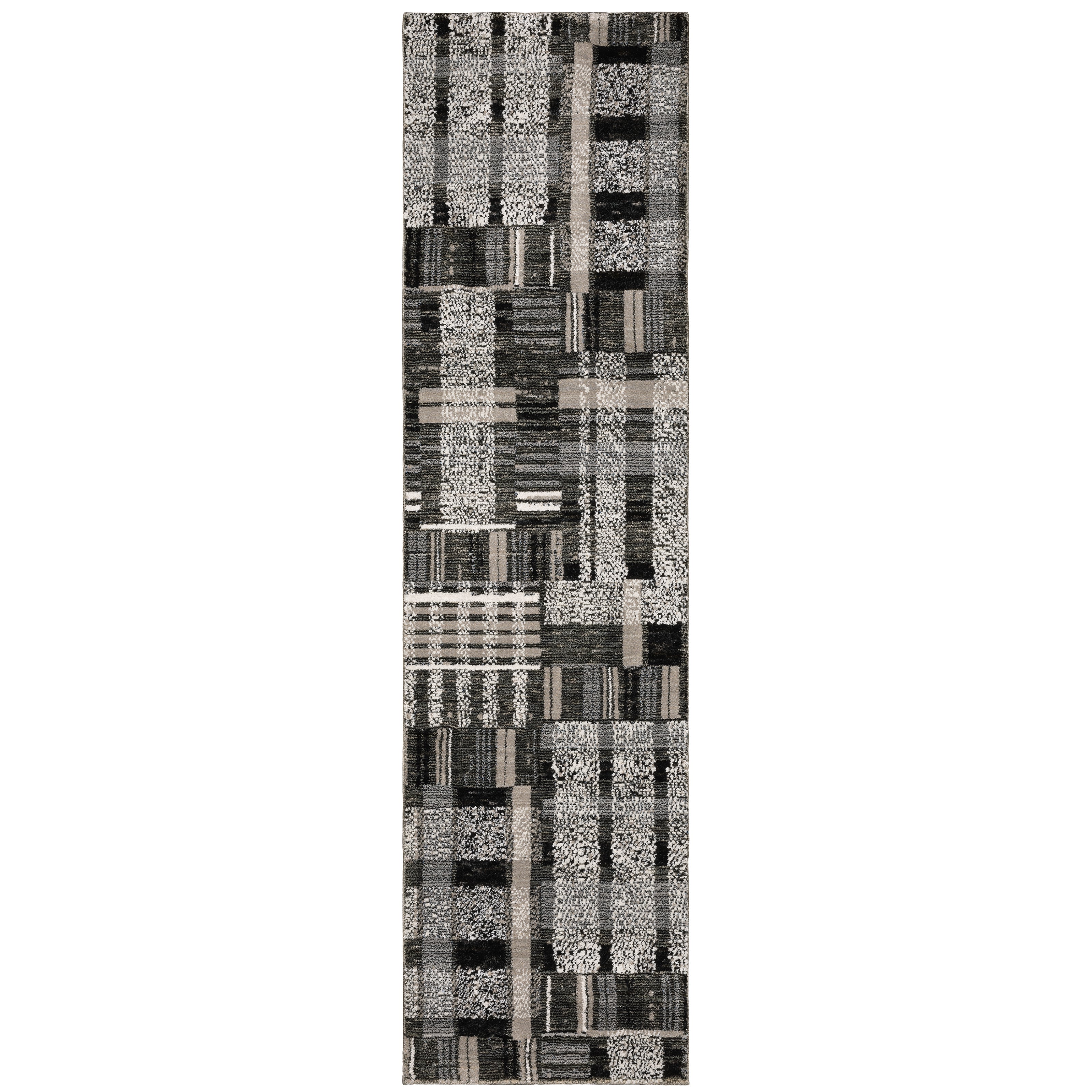 Oriental Weavers Atlas 752C0 textured area rug featuring textured design in black/ grey tones