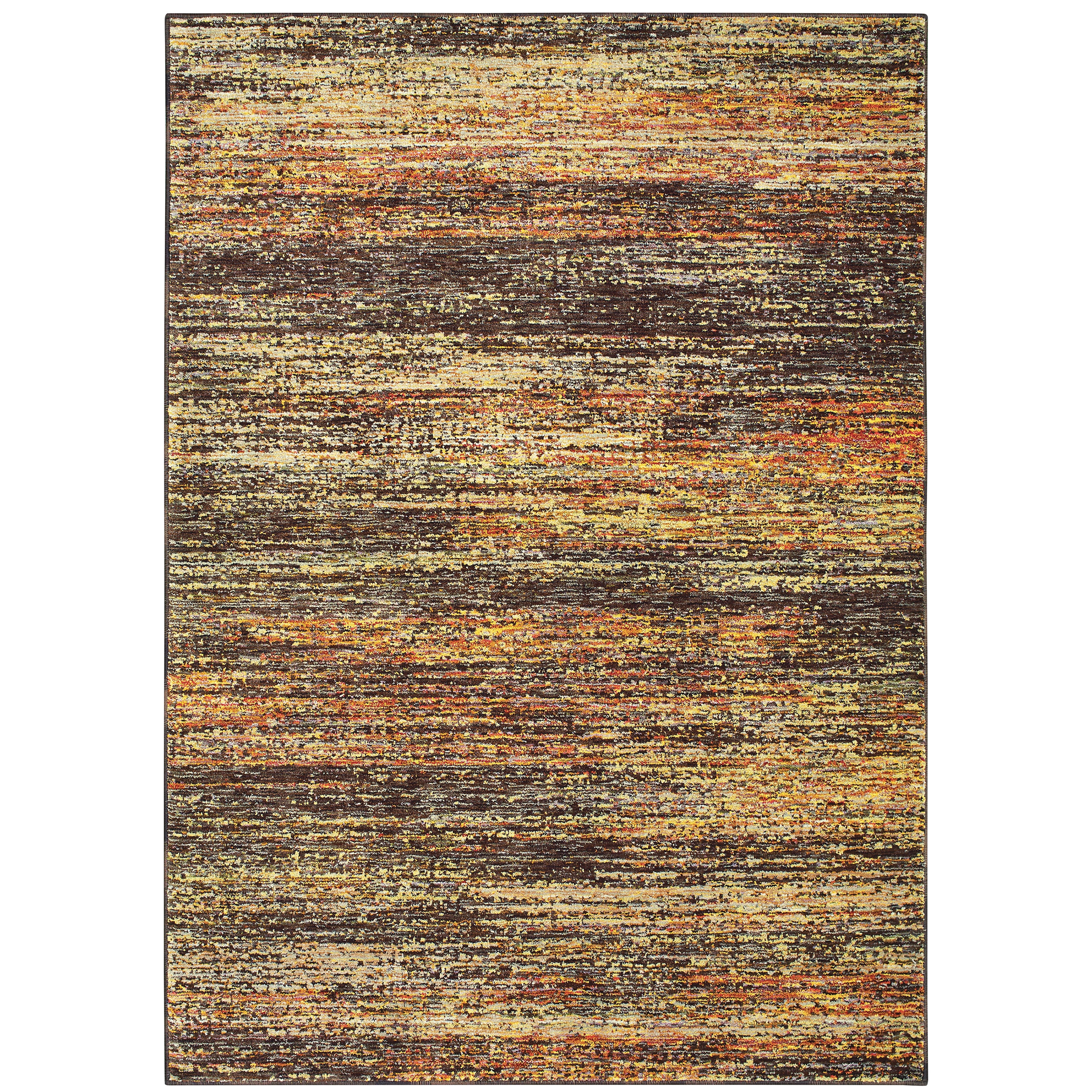 Oriental Weavers Atlas 8037C textured area rug featuring textured design in gold/ charcoal tones