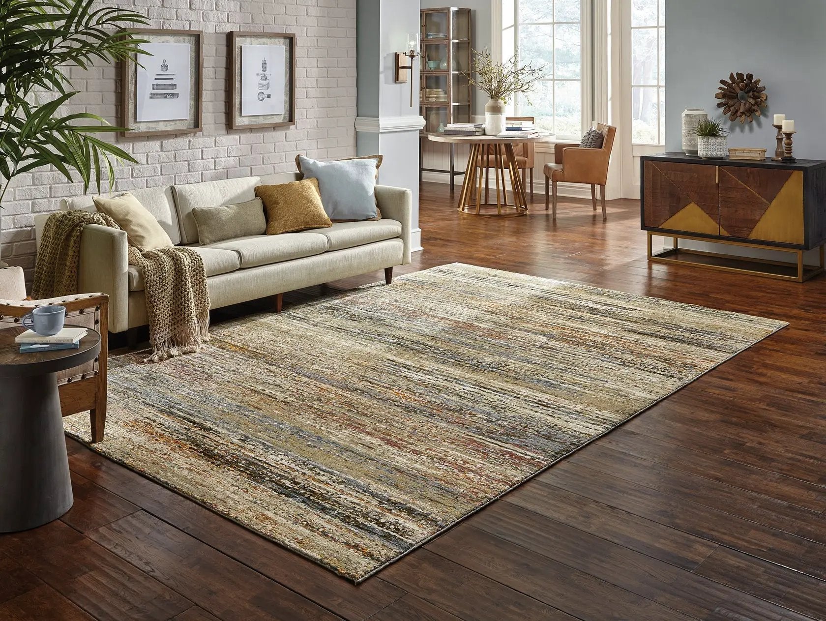 Atlas 8037J Gold/ Green Area Rug by Oriental Weavers