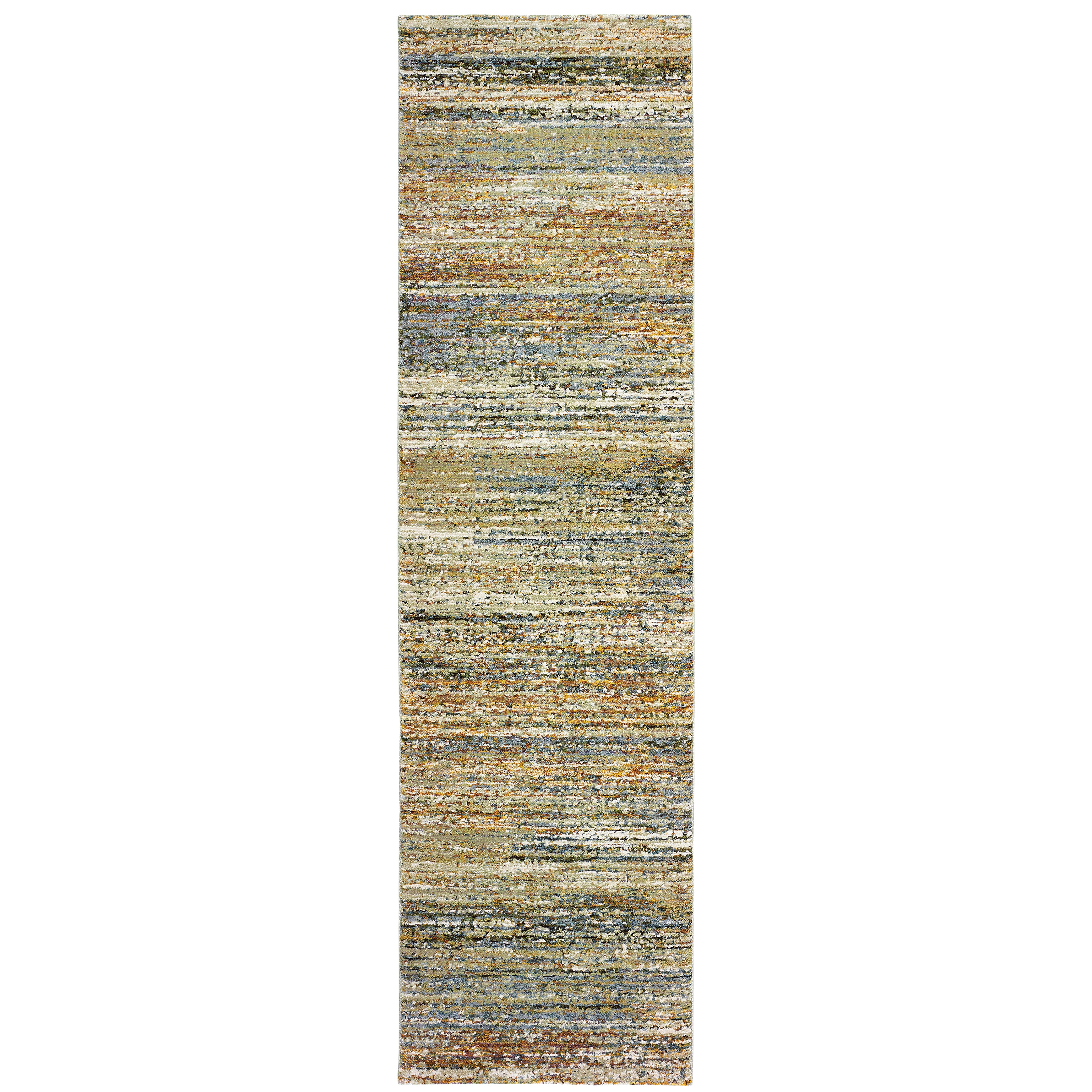 Oriental Weavers Atlas 8037J textured area rug featuring textured design in gold/ green tones