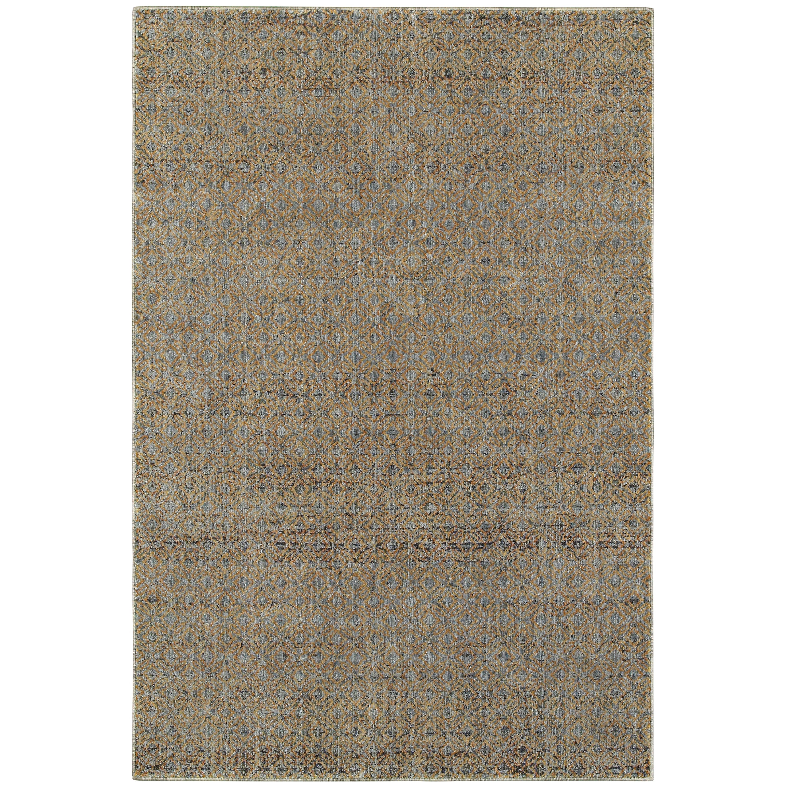 Oriental Weavers Atlas 8048B textured area rug featuring textured design in blue/ gold tones