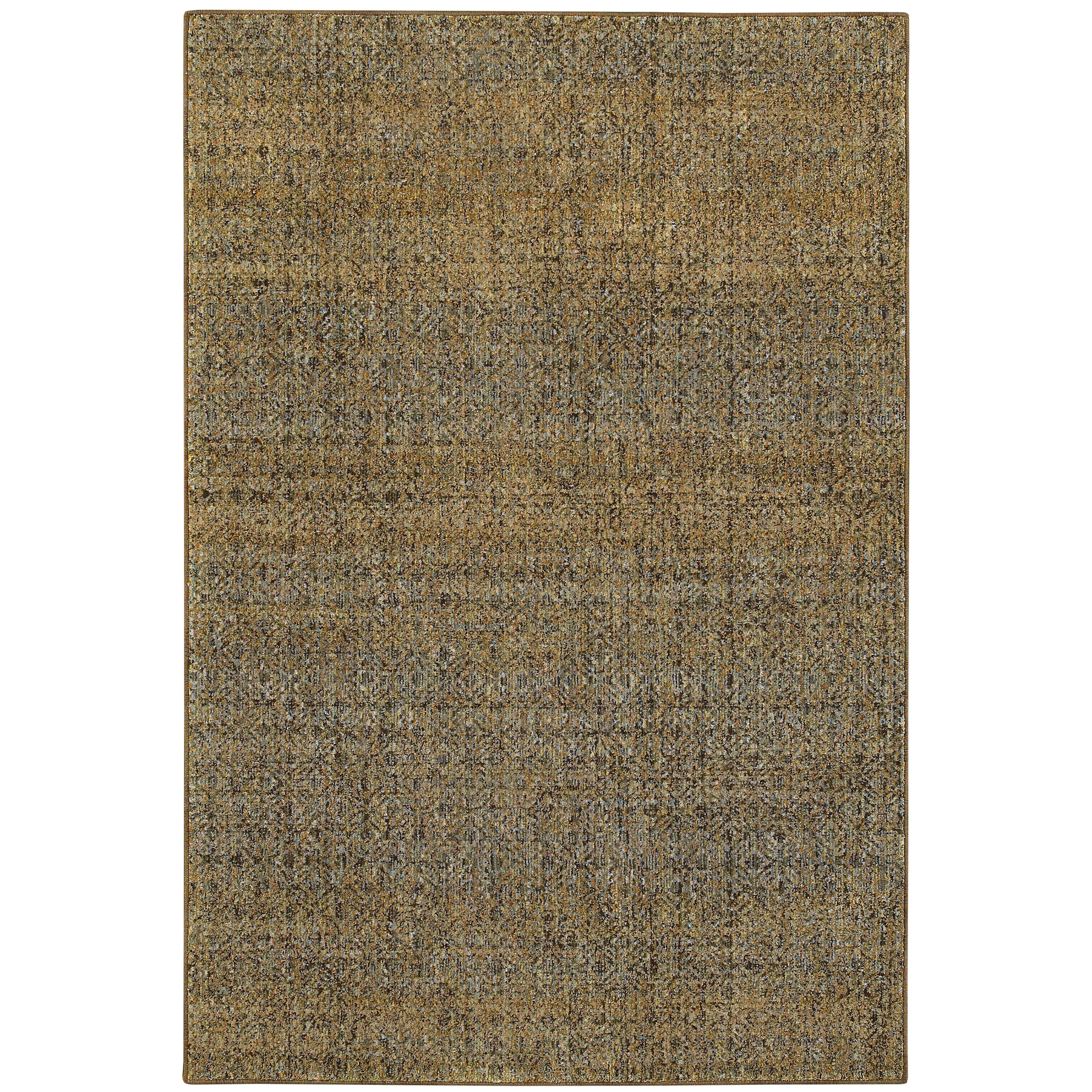 Oriental Weavers Atlas 8048P textured area rug featuring textured design in green/ gold tones
