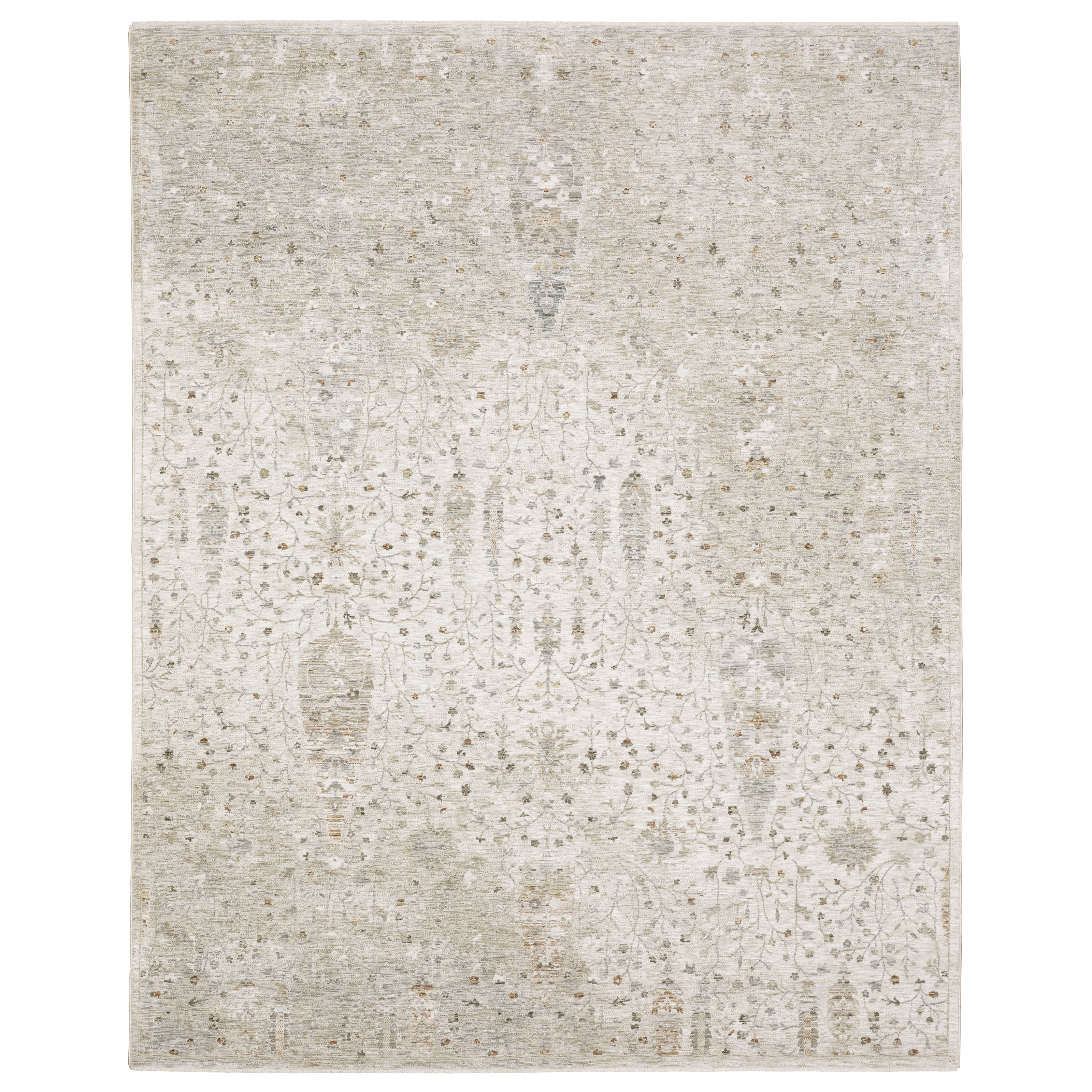 Oriental Weavers Avalon AVA01 soft transitional rug featuring decorative pattern in ivory/ beige tones