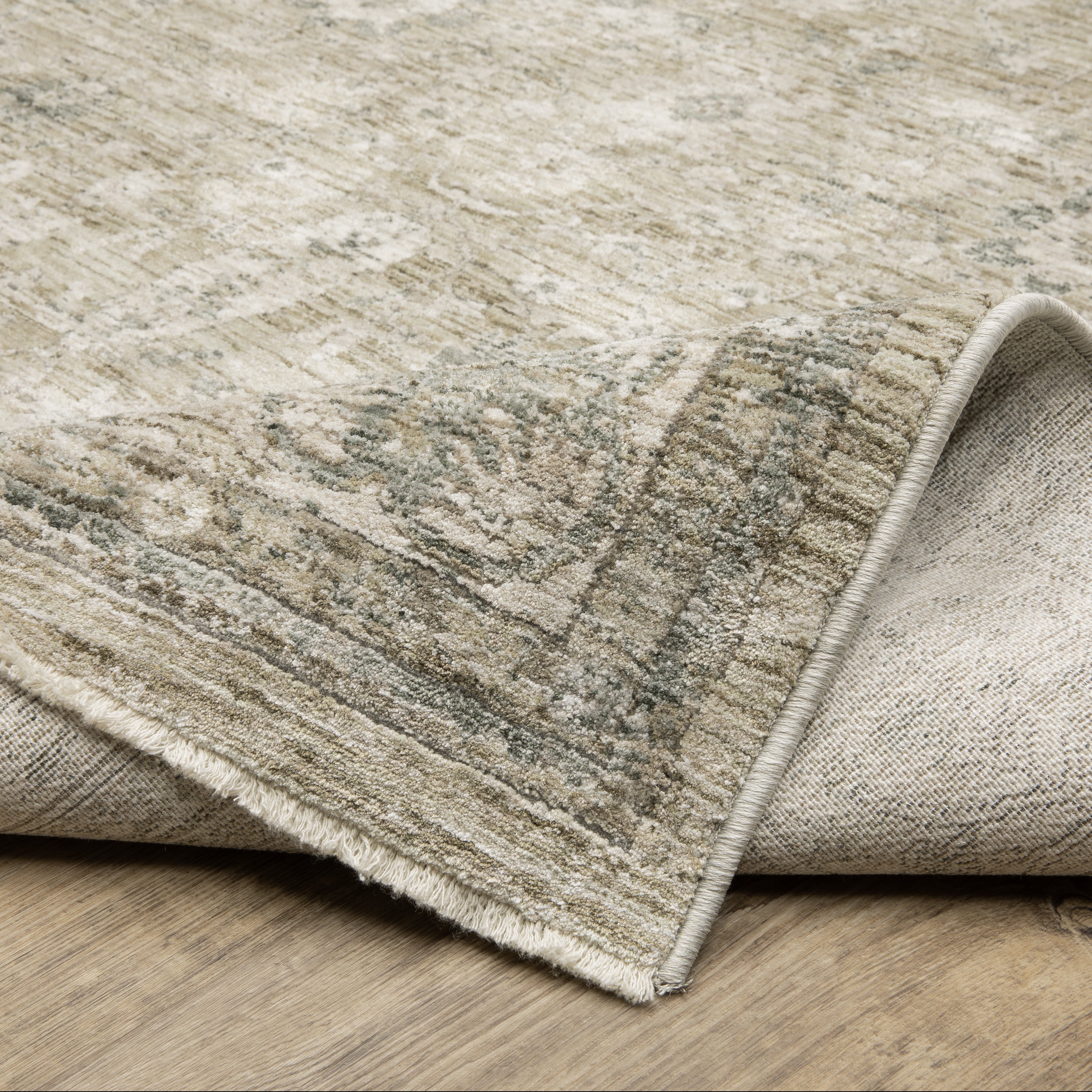 Oriental Weavers Avalon AVA03 soft transitional rug featuring decorative pattern in beige/ grey tones