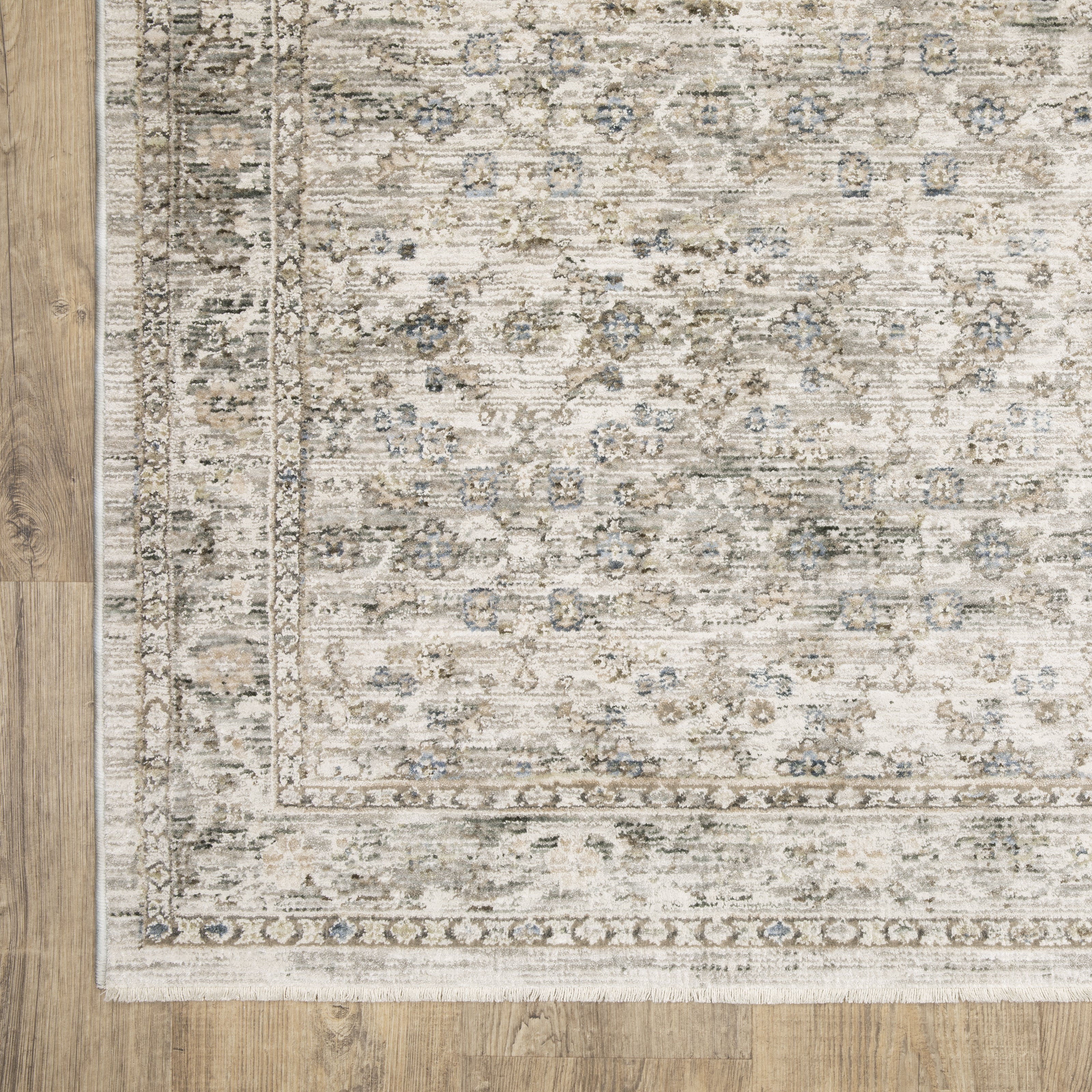 Oriental Weavers Avalon AVA04 soft transitional rug featuring decorative pattern in grey/ beige tones